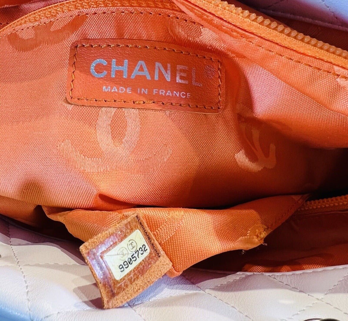 Chanel Paris White Quilted Leather Snakeskin CC Cambon Tote Bag
