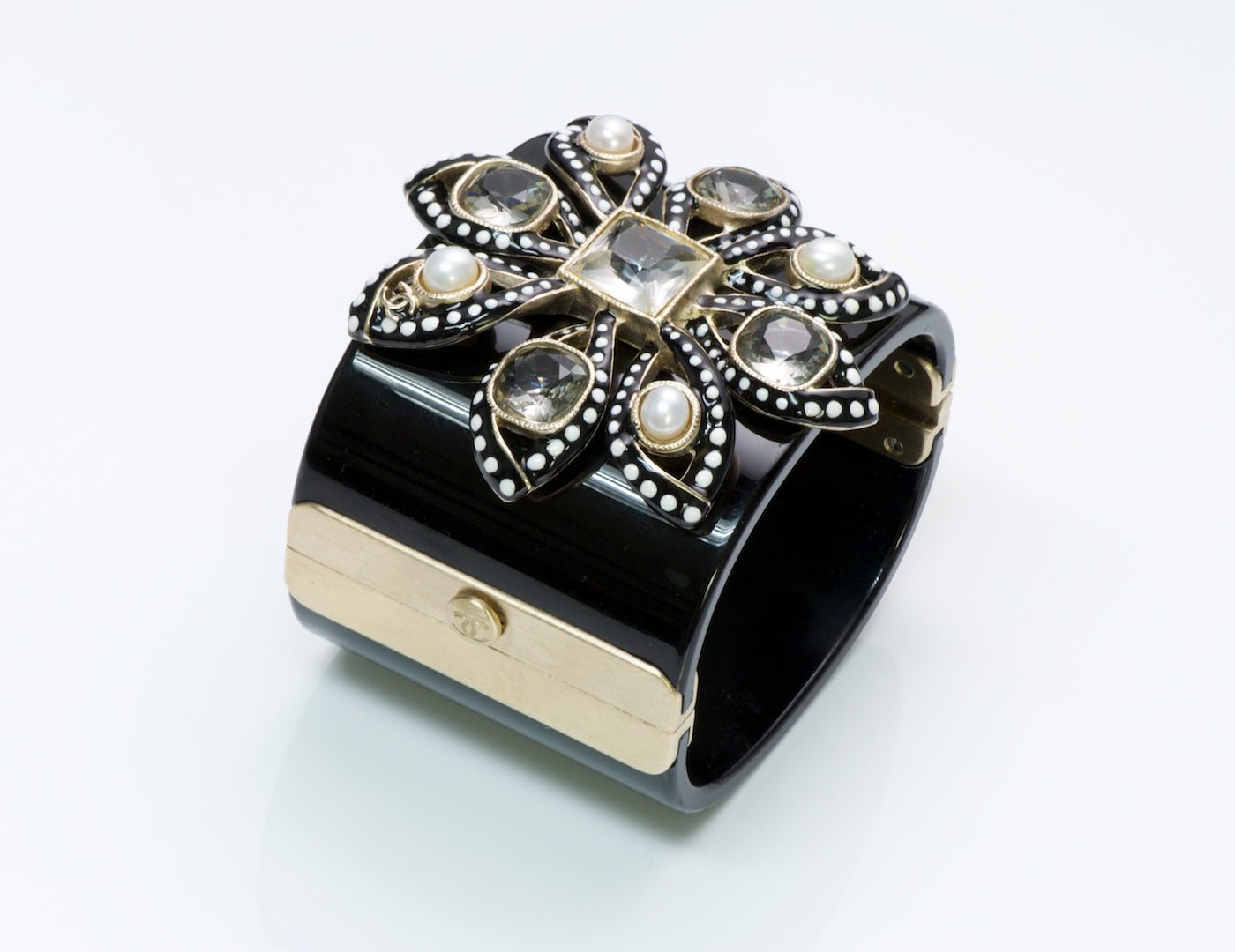 Chanel Pearl Crystal Flower Bracelet