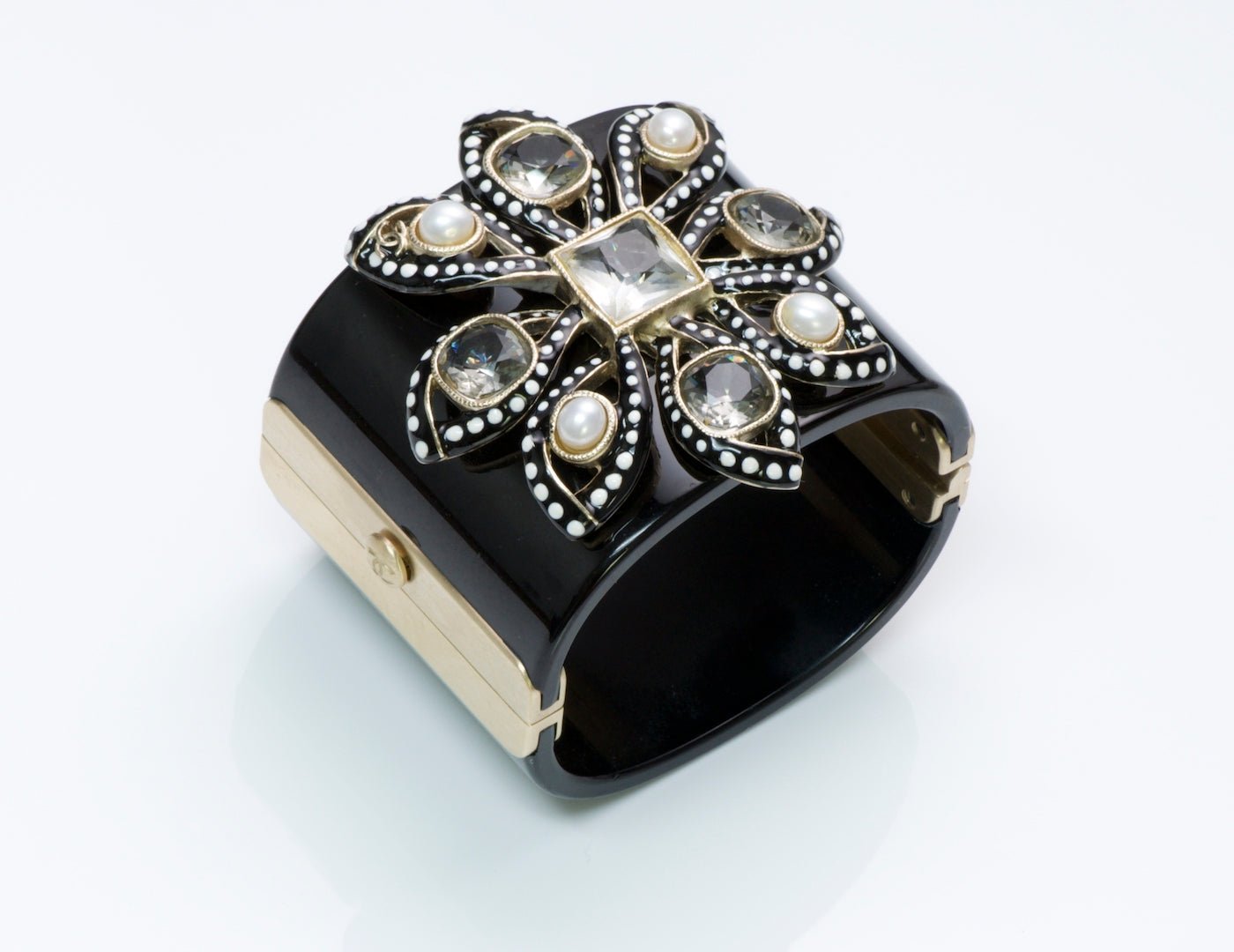 Chanel Pearl Crystal Flower Bracelet