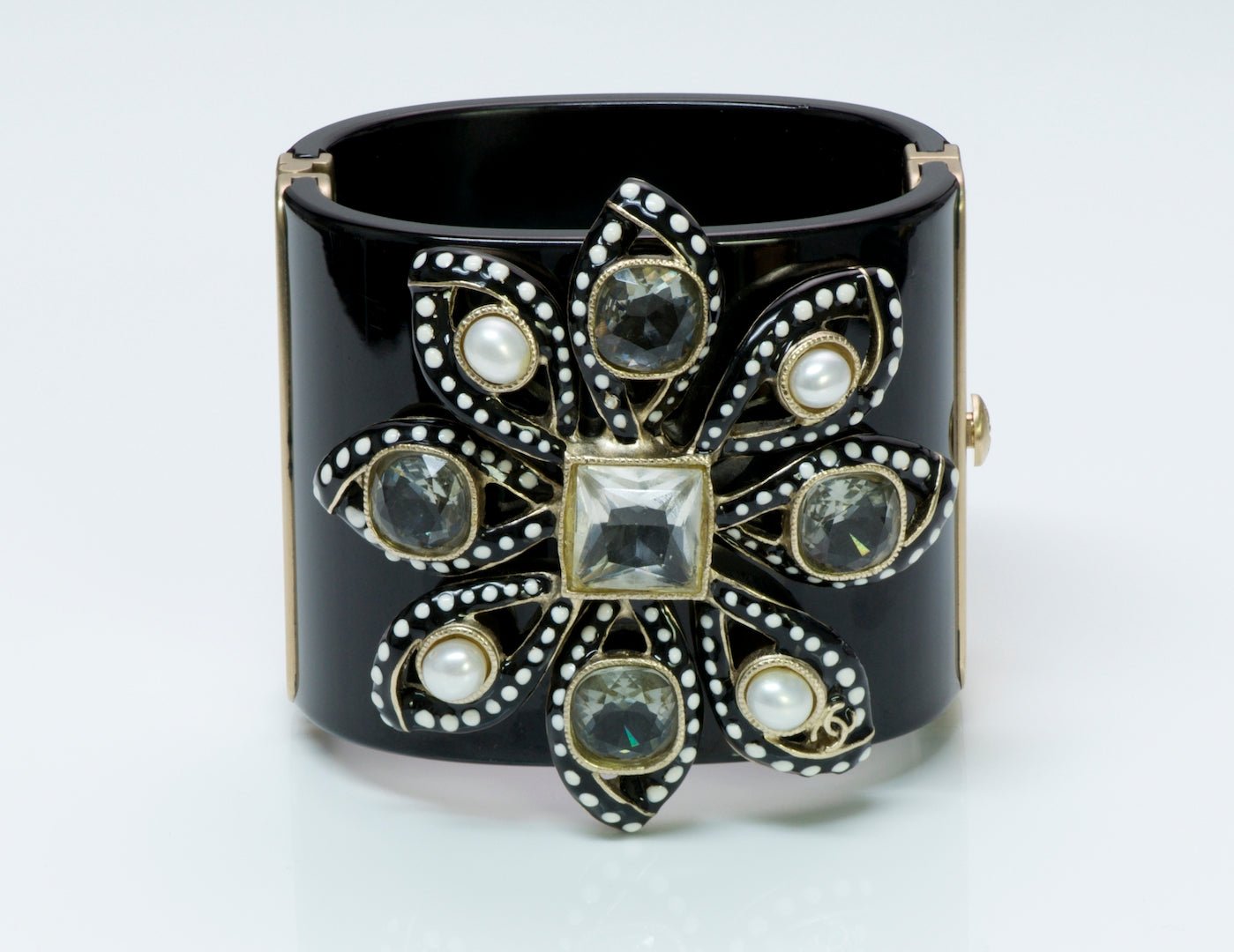 Chanel Pearl Crystal Flower Bracelet
