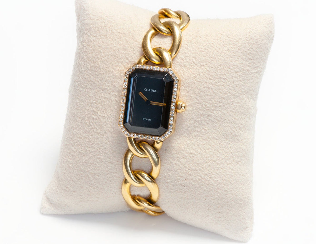 Chanel Premiere 18K Gold Diamond Ladies Chain Link Watch display picture 3
