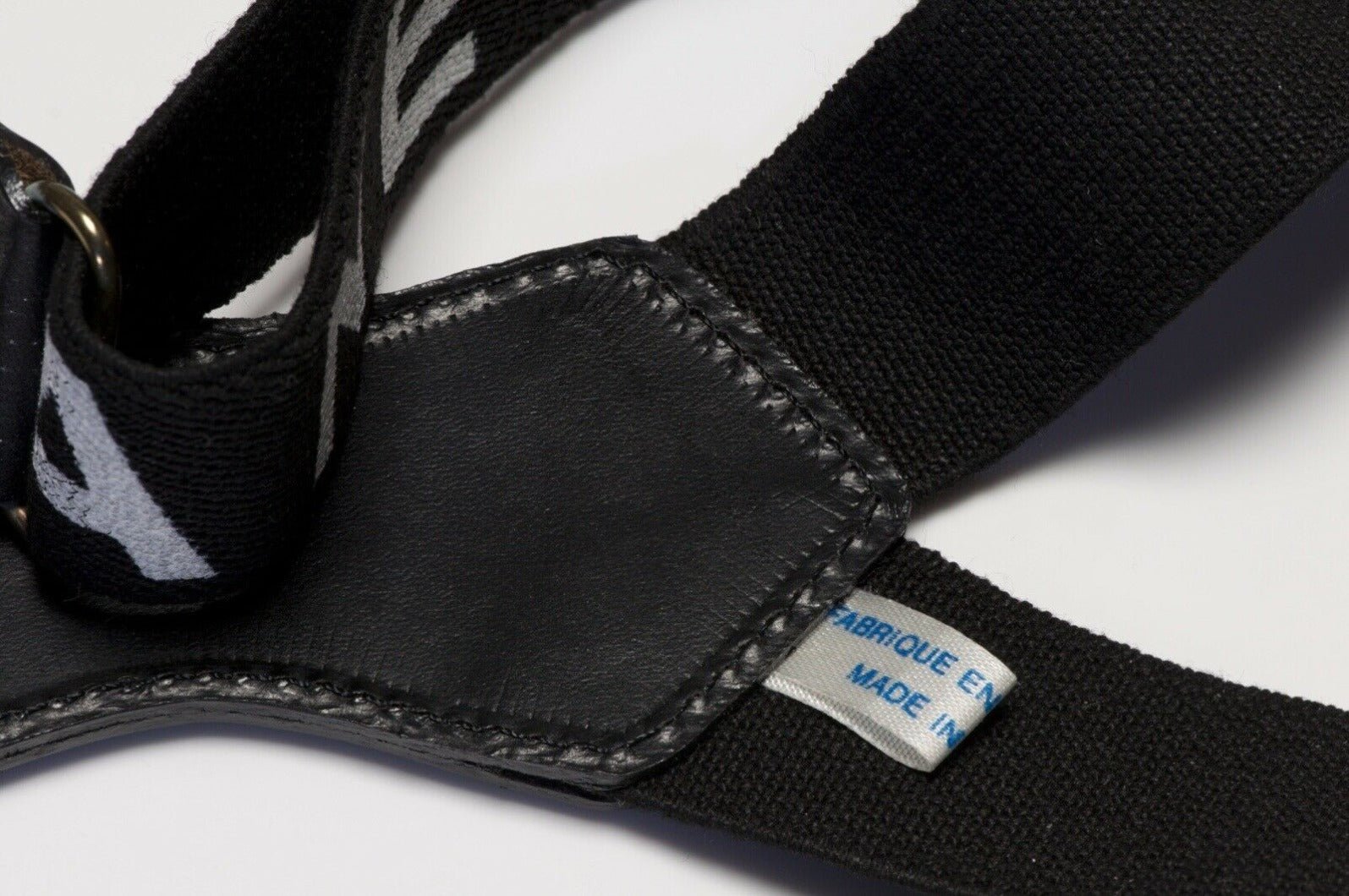 CHANEL Spring 1994 Black White Logo CC Suspenders