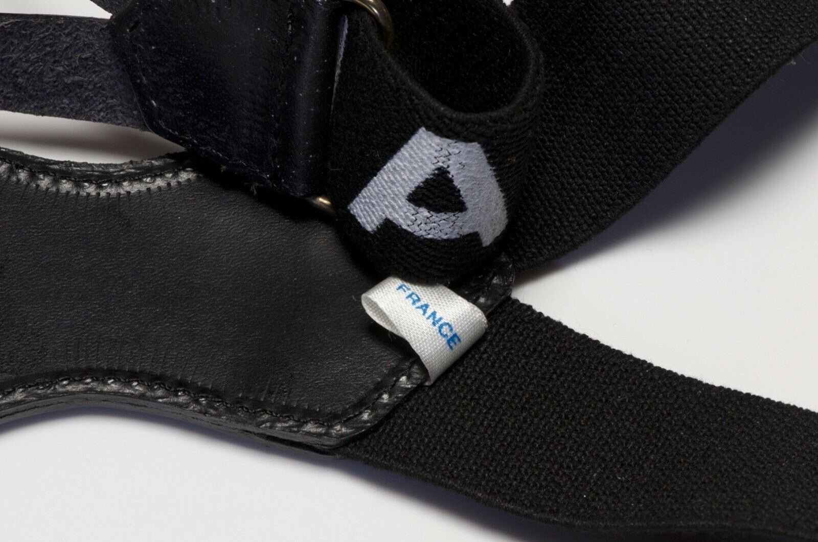 CHANEL Spring 1994 Black White Logo CC Suspenders