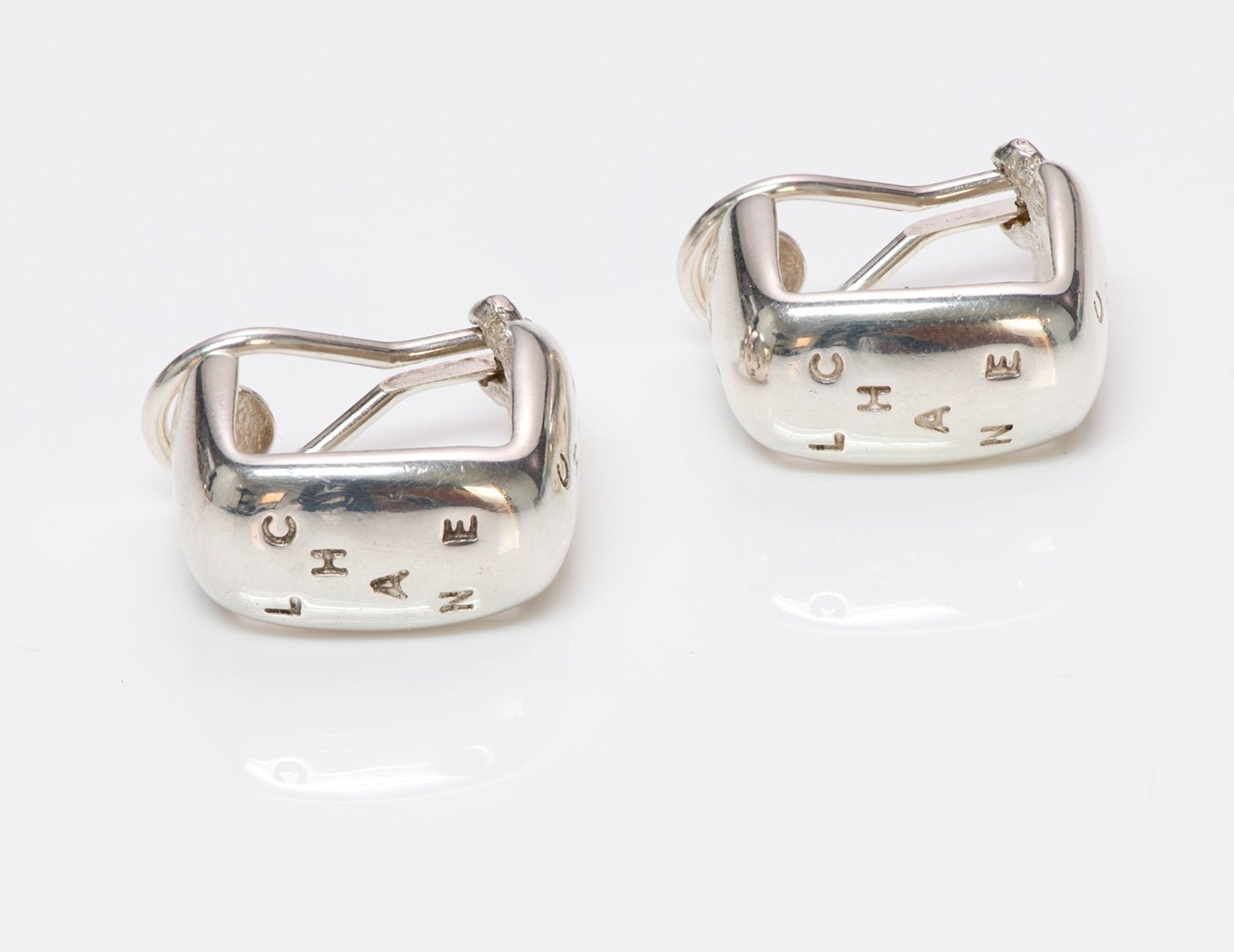 Chanel Sterling Silver Hoop Earrings