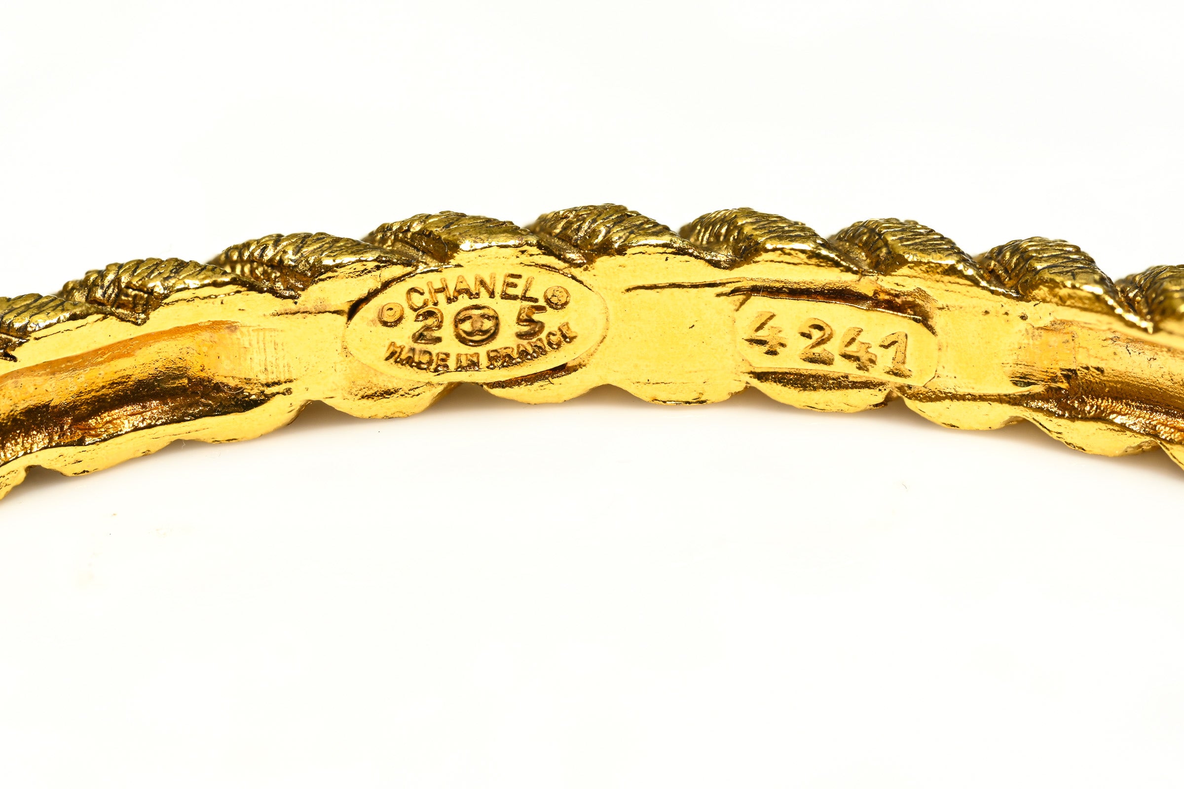 Vintage Chanel Paris Gold Plated Twist Bangles Set 2