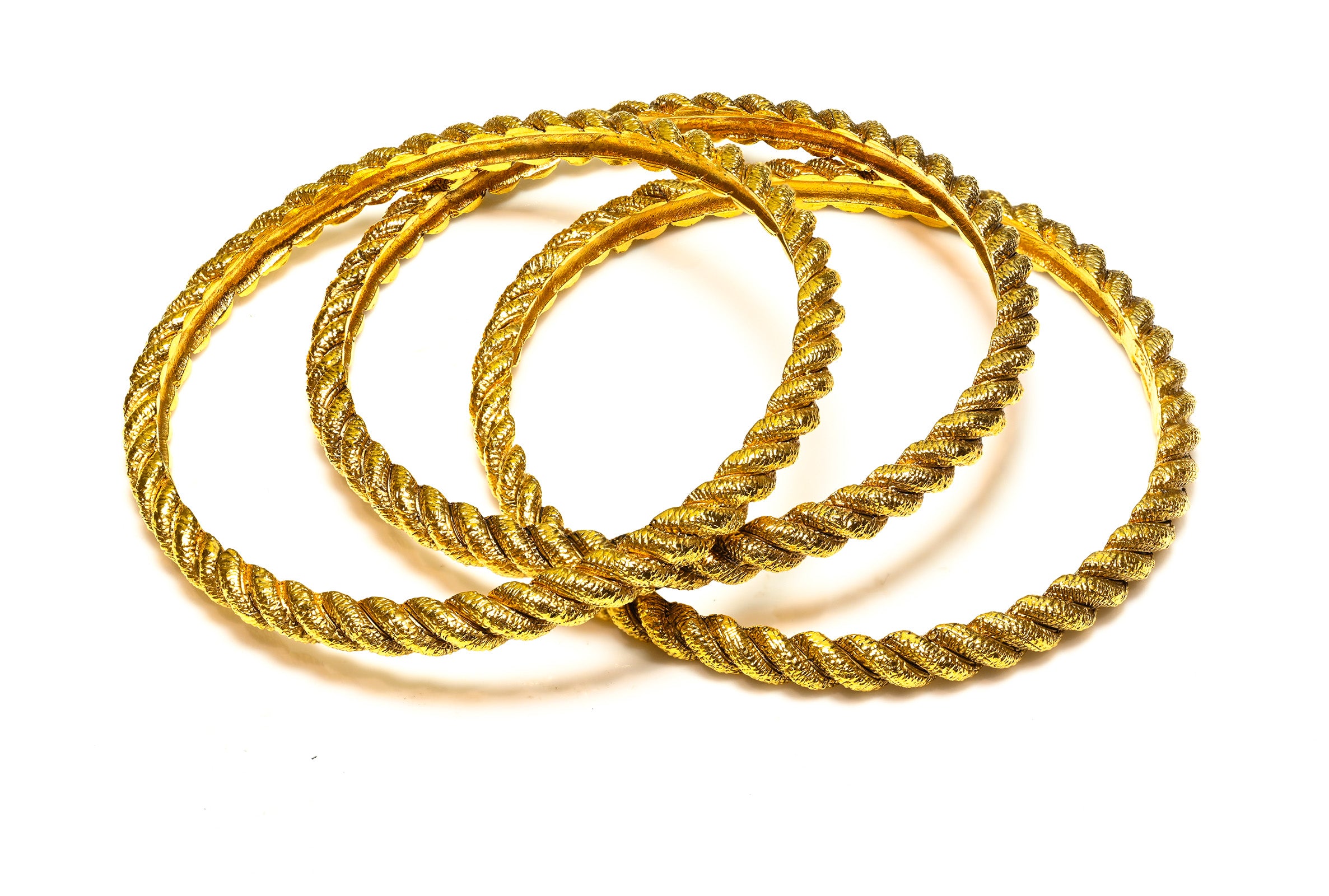 Vintage Chanel Gold Plated Twist Bangles Set