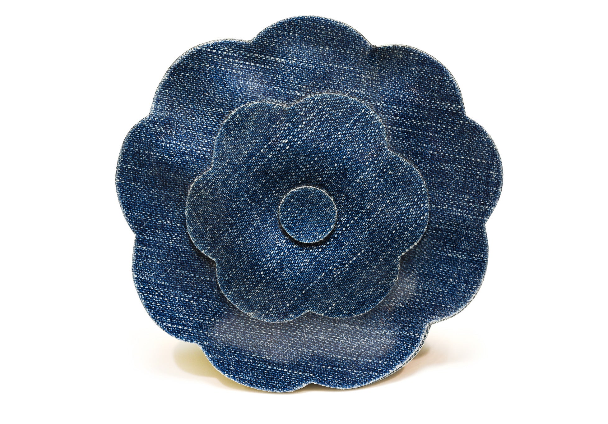 Chanel Paris Cruise 1999 Large Coated Denim Camellia Brooch