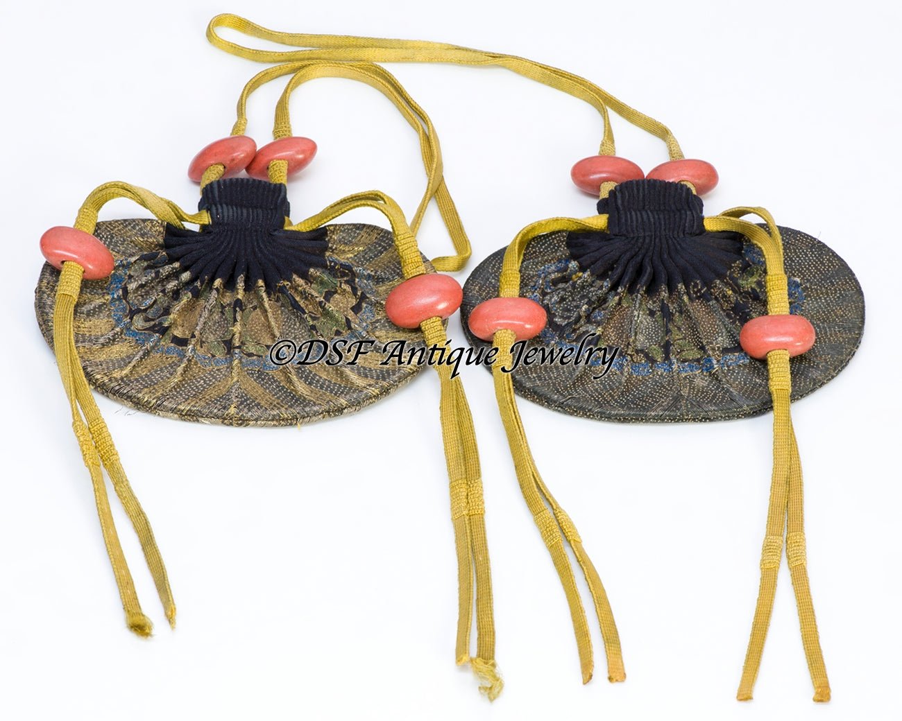 Chinese Antique Qing Dynasty Silk Embroidery Purse