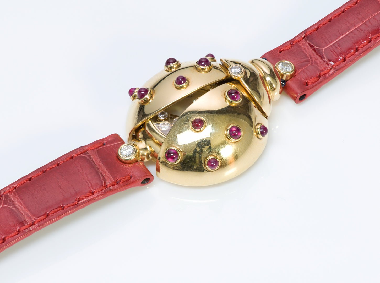 Chopard Happy Diamond Ladybug Ruby 18K Gold Watch