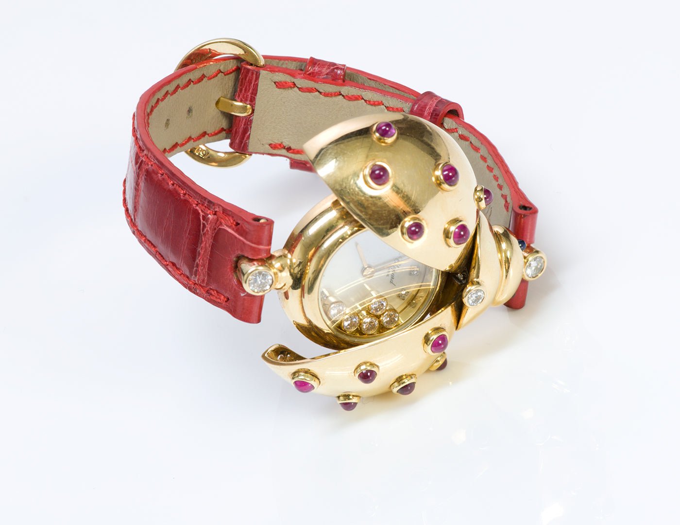 Chopard Happy Diamond Ladybug Ruby 18K Gold Watch