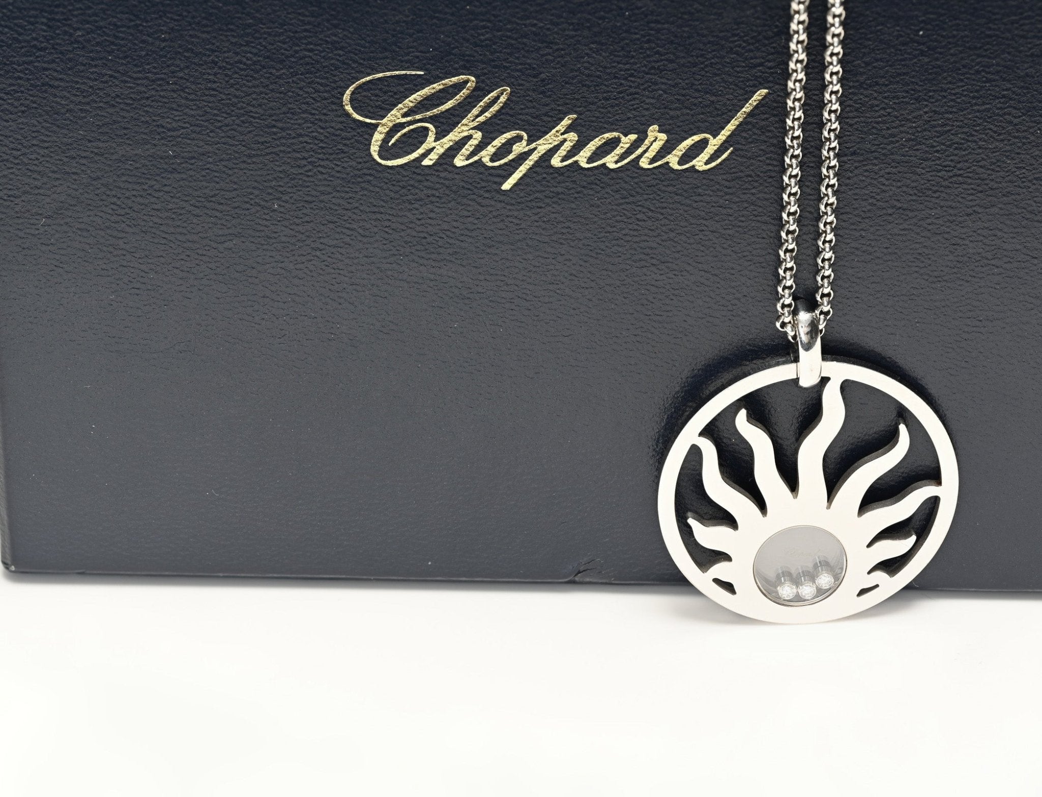 Chopard Happy Sun 18K Gold Diamond Pendant Necklace