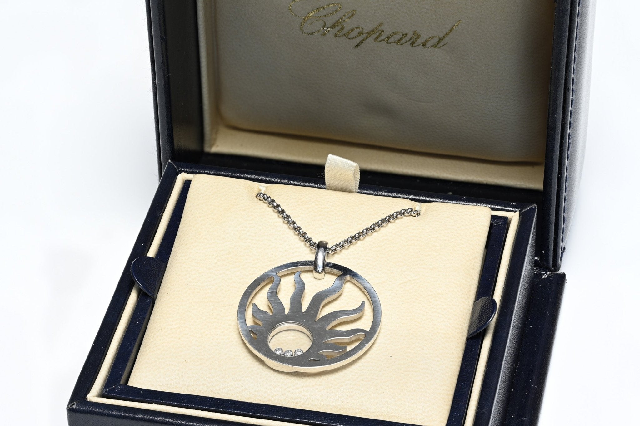 Chopard Happy Sun 18K Gold Diamond Pendant Necklace