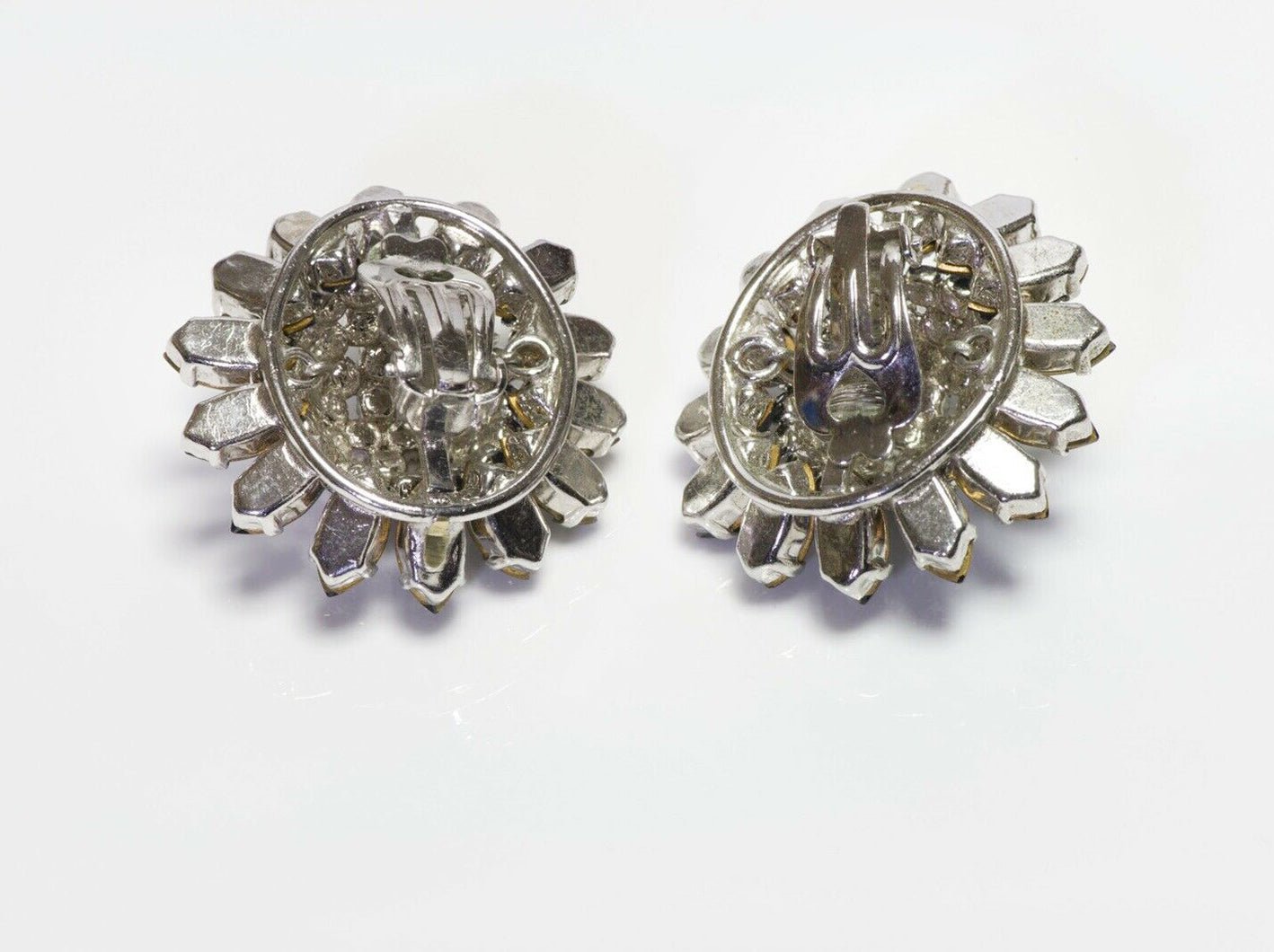 Christian Dior 1966 Henkel & Grosse Blue Crystal Flower Earrings
