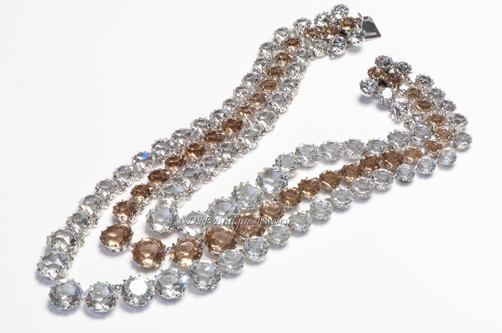 Christian Dior Couture 1960 Yves Saint Laurent Crystal Riviere Collar Necklace