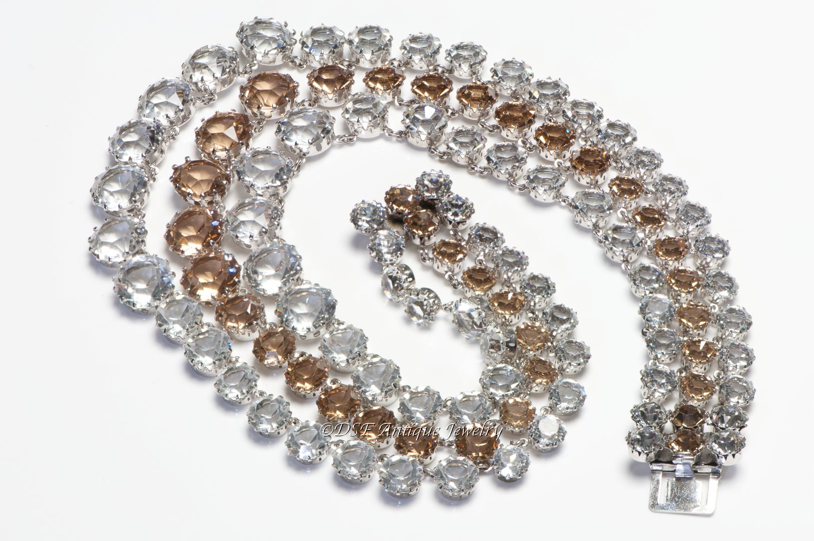 Christian Dior Couture 1960 Yves Saint Laurent Crystal Riviere Collar Necklace