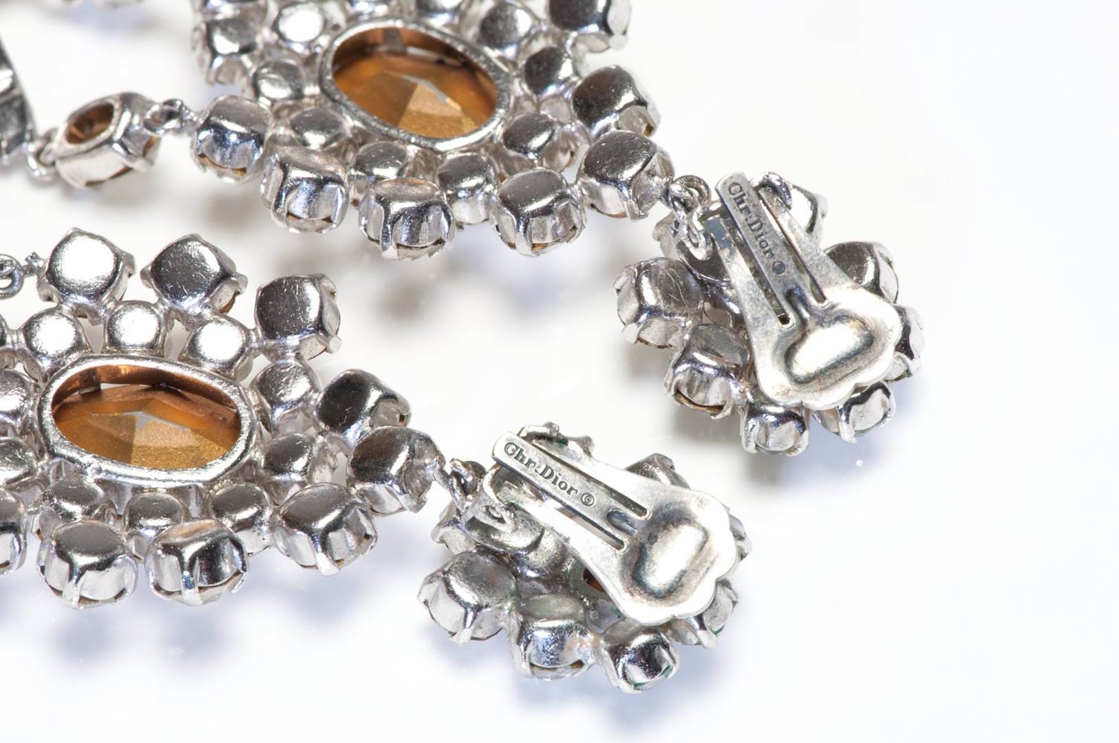 Christian Dior Couture 1990’s Galliano Long Cystal Pearl Chandelier Earrings