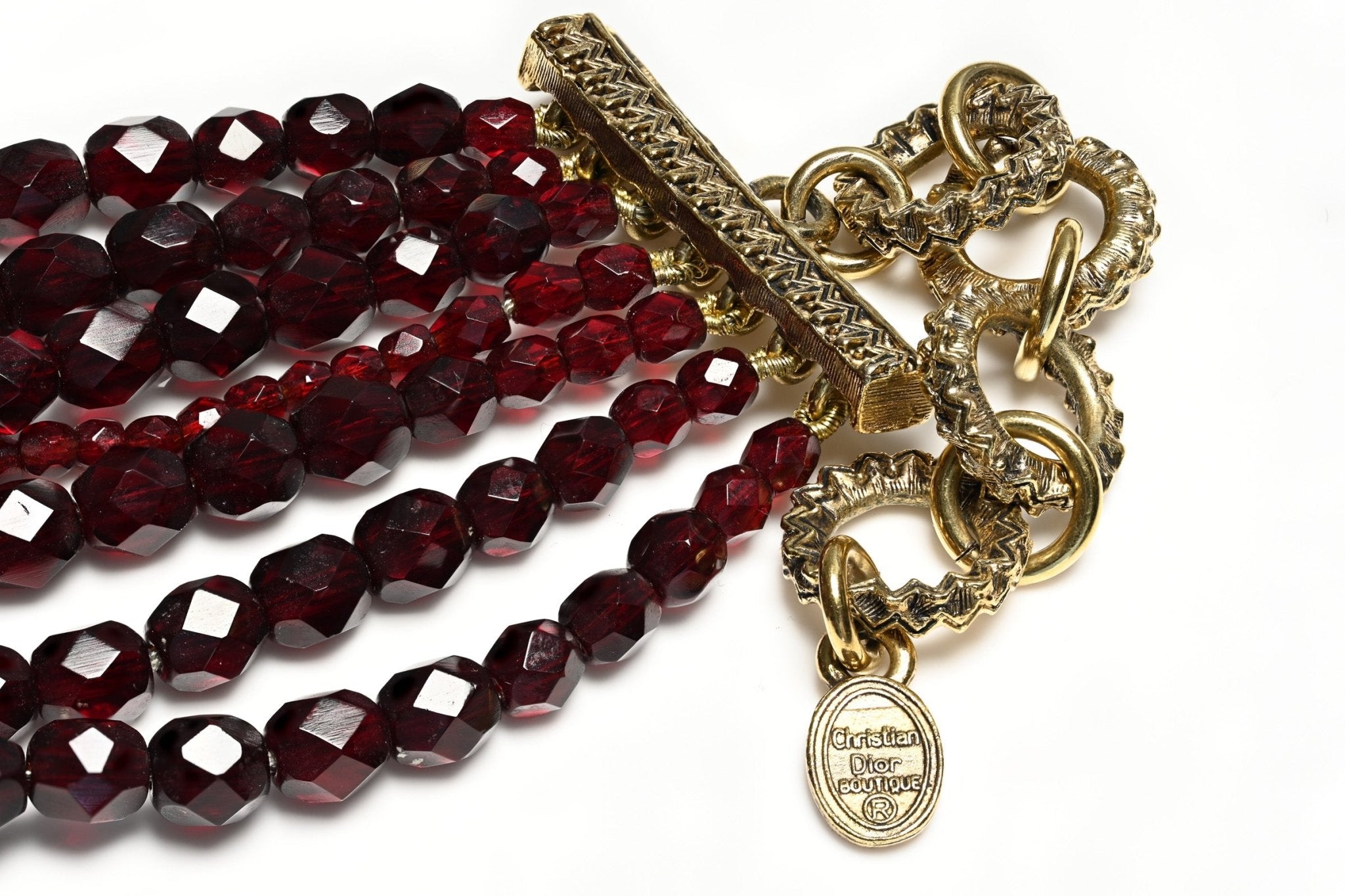 Christian Dior Couture 1998 Galliano Maasai Masai Red Glass Beads Choker Necklace