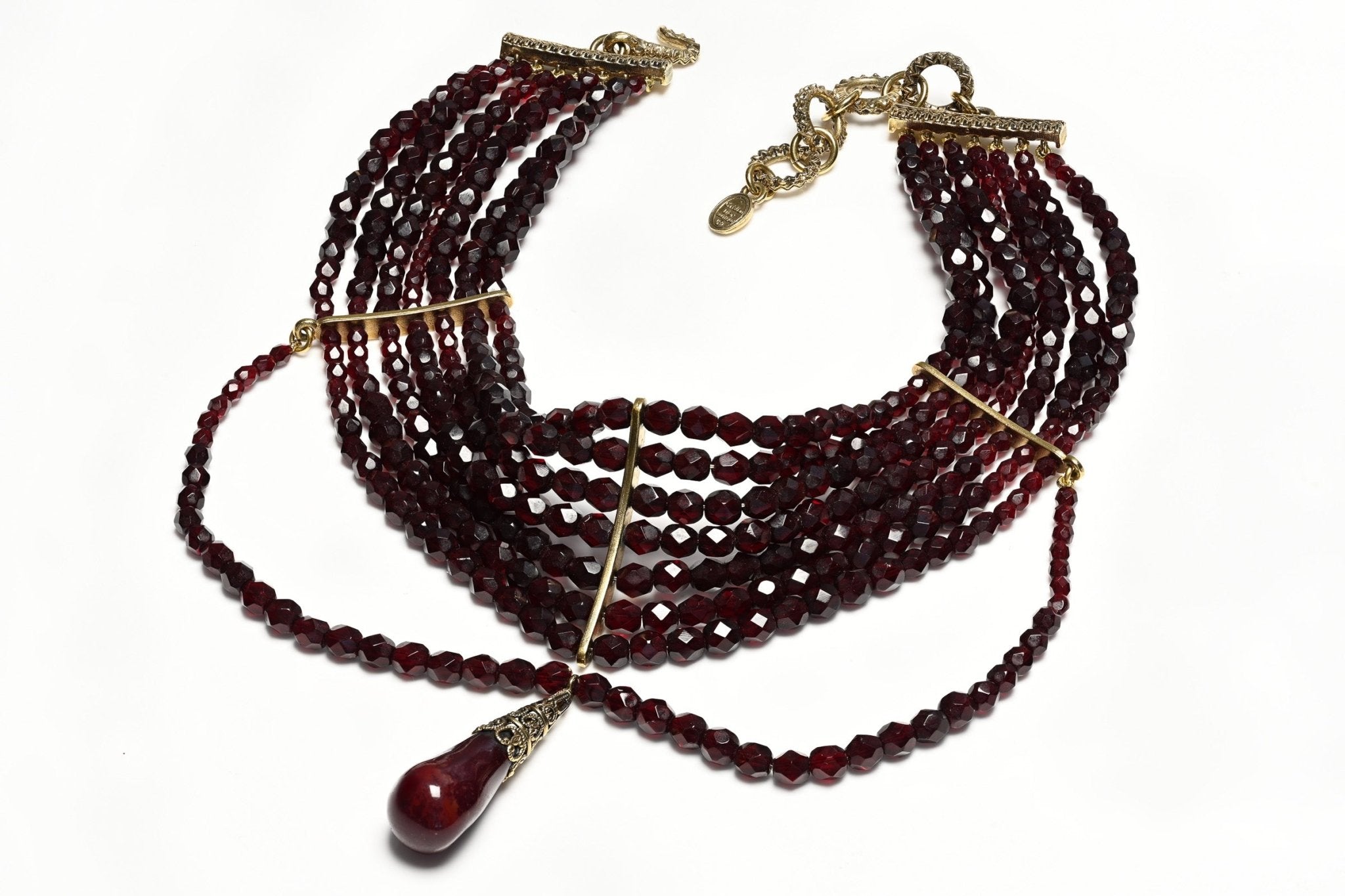 Christian Dior Couture 1998 Galliano Maasai Masai Red Glass Beads Choker Necklace