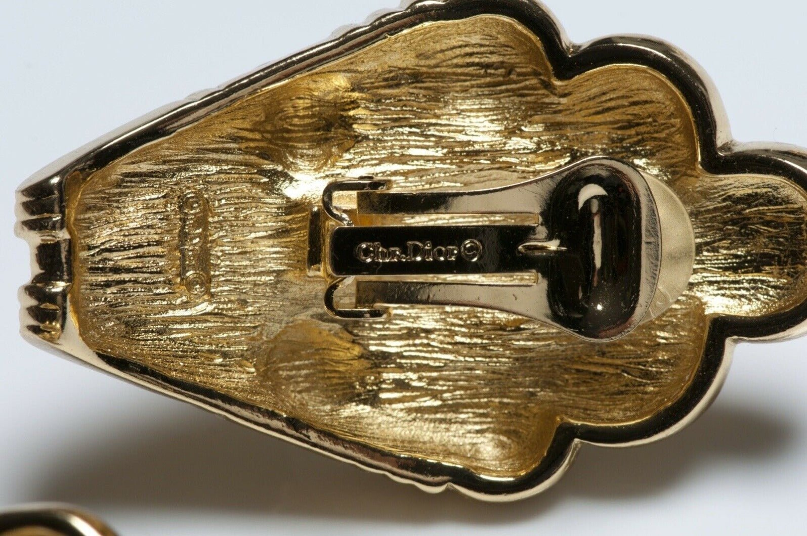 Christian Dior Gold Plated Green Red Blue Enamel Earrings