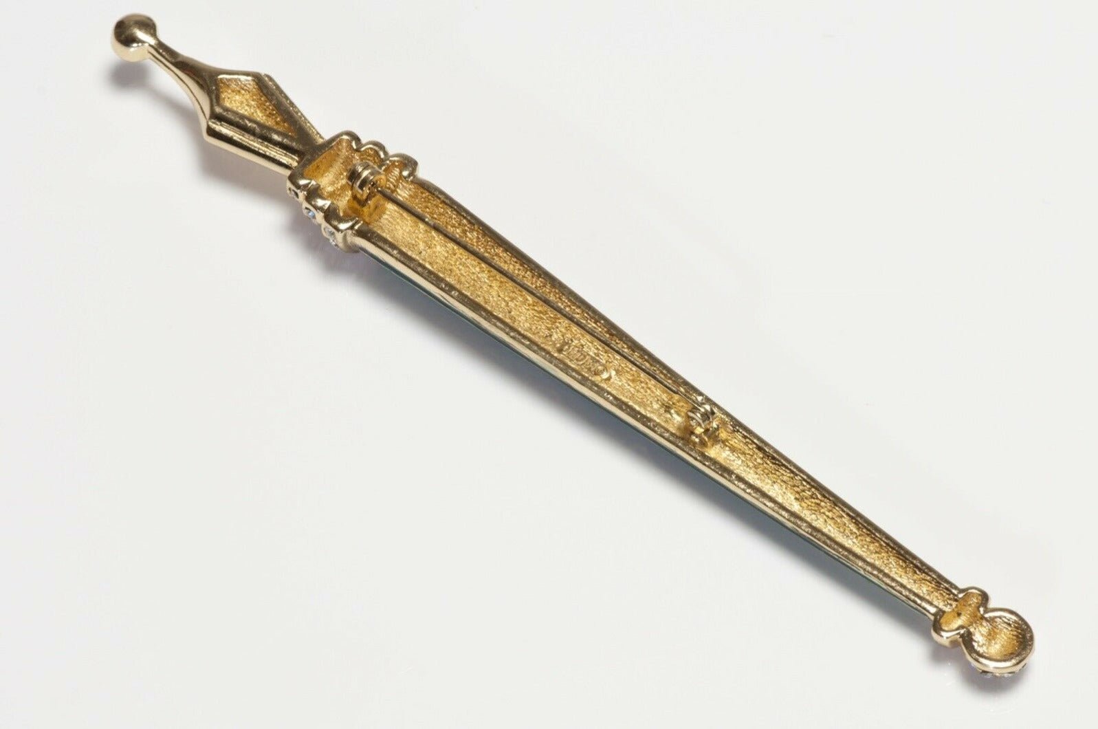 Christian Dior Green Blue Enamel Fountain Pen Brooch