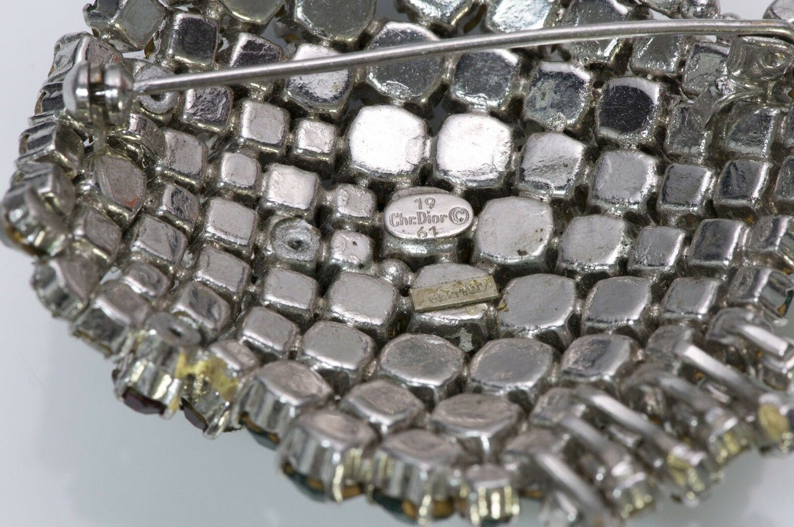 Christian Dior Henkel and Grosse 1961 Green Crystal Fish Brooch