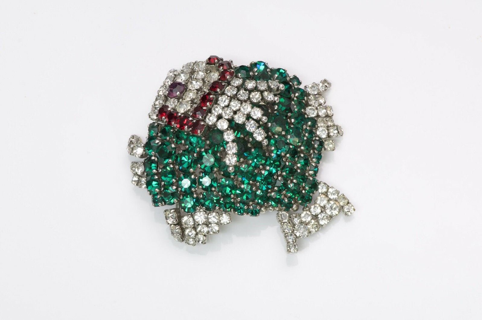 Christian Dior Henkel and Grosse 1961 Green Crystal Fish Brooch