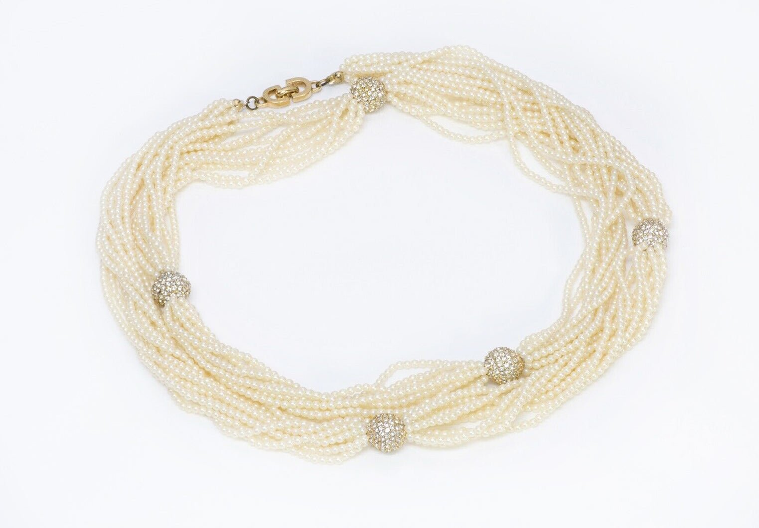 Christian Dior Henkel & Grosse 1950’s Pearl Crystal Necklace