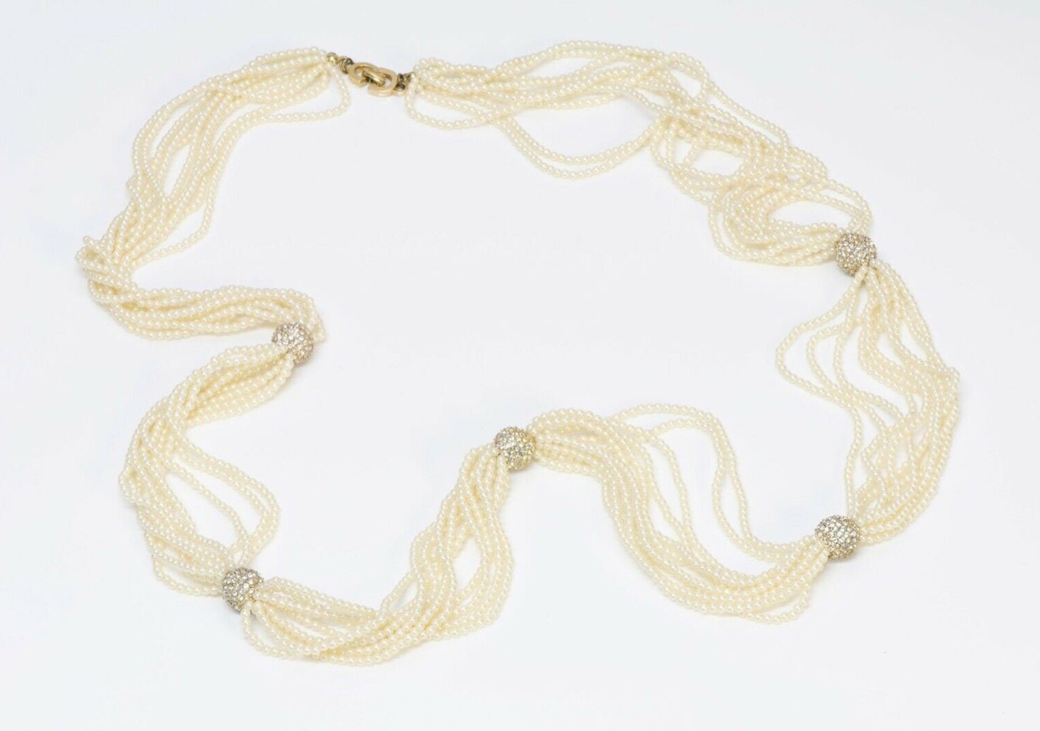 Christian Dior Henkel & Grosse 1950’s Pearl Crystal Necklace