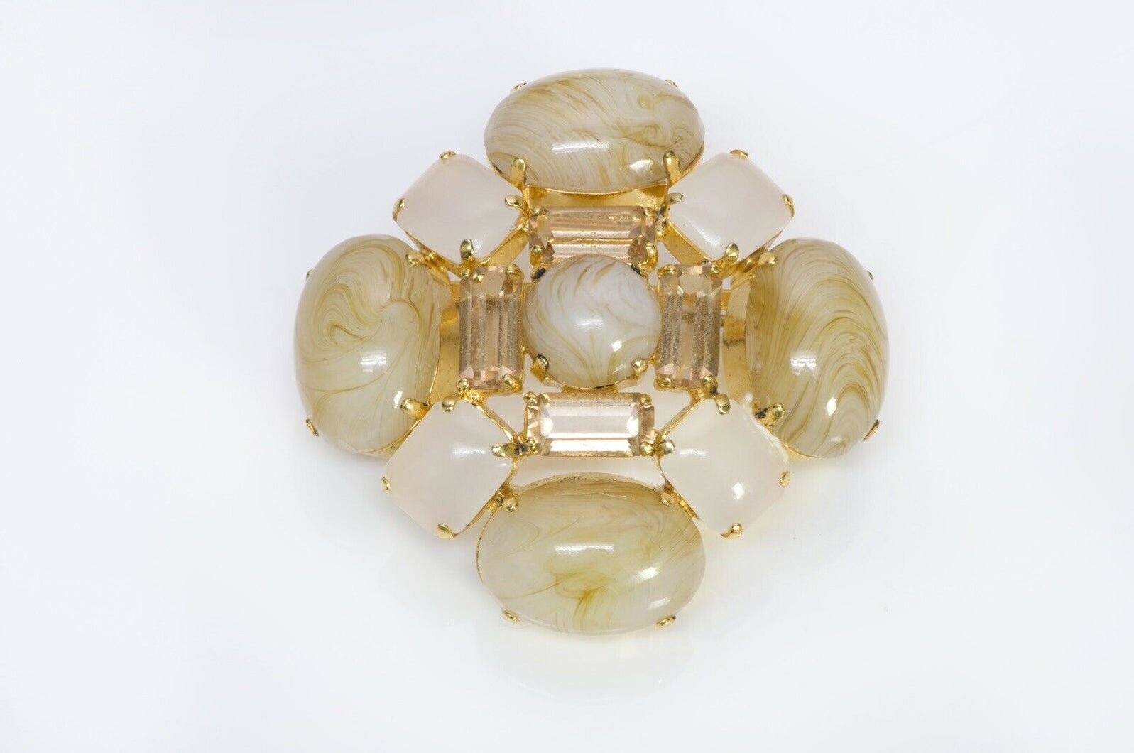 Christian Dior Henkel & Grosse 1963 Cabochon Glass Brooch