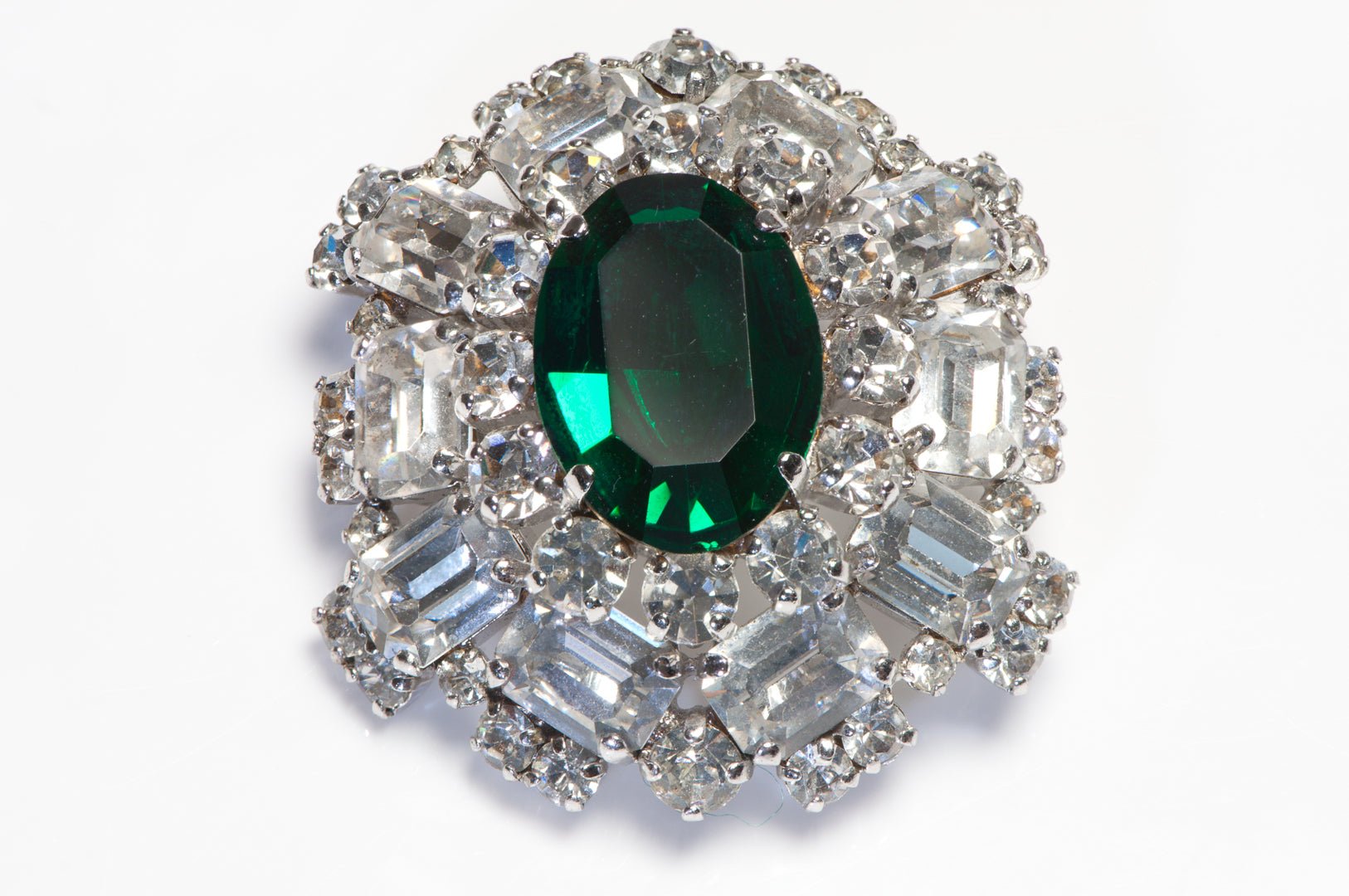 Christian Dior Paris 1967 Henkel & Grosse Germany Green Crystal Brooch