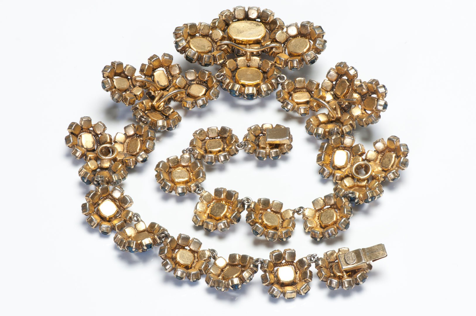 Christian Dior Paris Couture 1964 Henkel & Grosse Blue Crystal Collar Necklace
