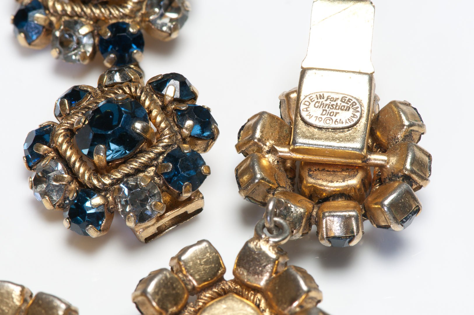 Christian Dior Paris Couture 1964 Henkel & Grosse Blue Crystal Collar Necklace