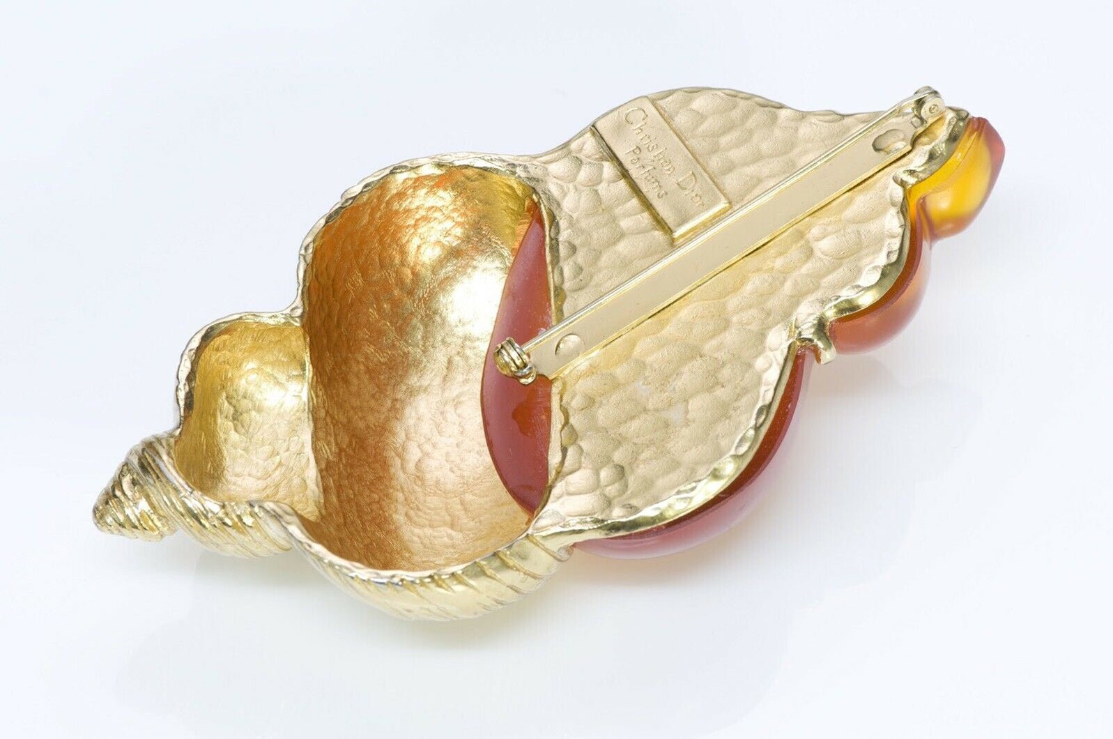 Christian DIOR Paris Lucite Shell Brooch