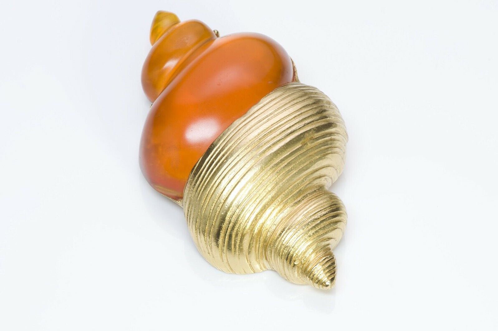 Christian DIOR Paris Lucite Shell Brooch