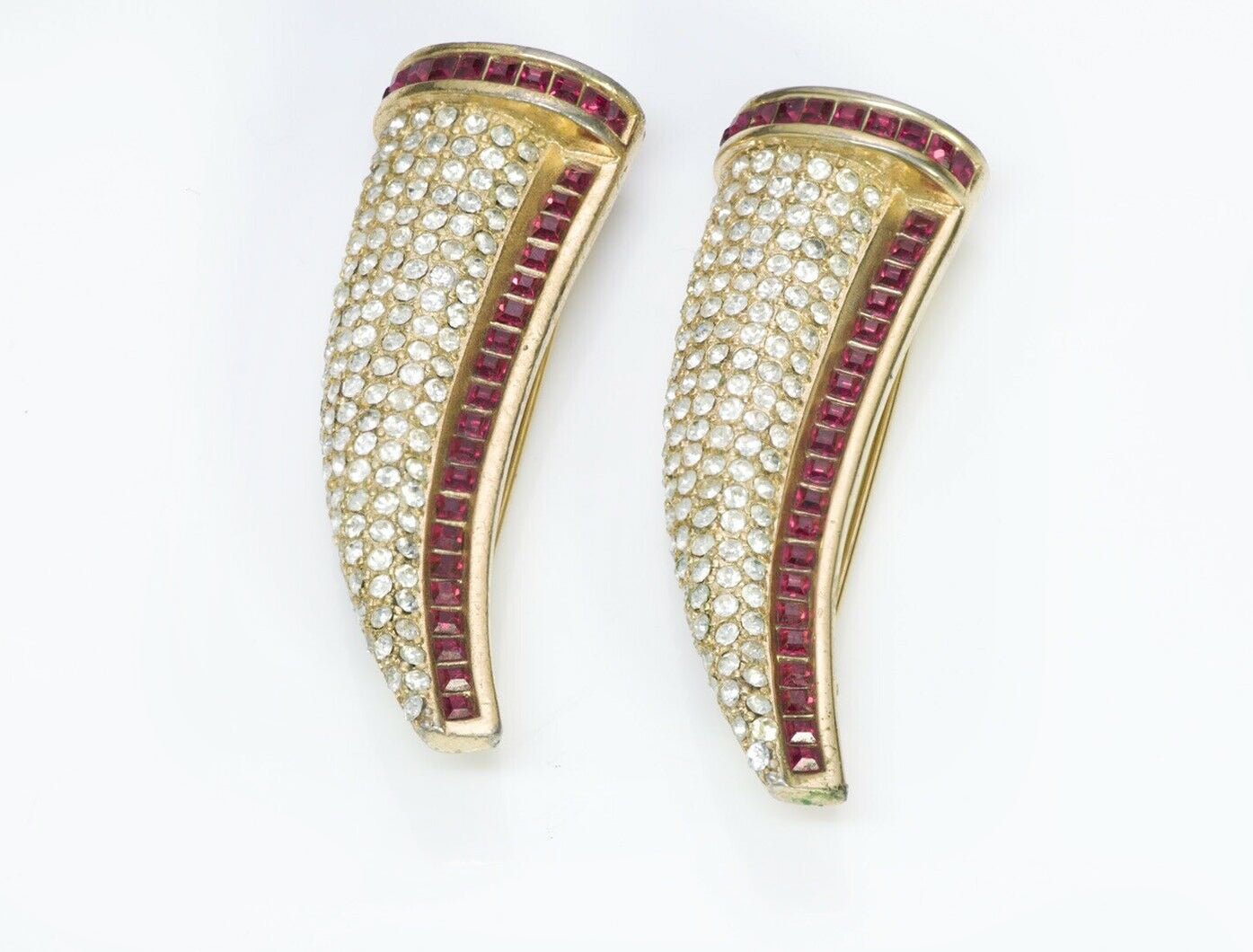 Christian DIOR Paris Red Crystal Coma Brooches