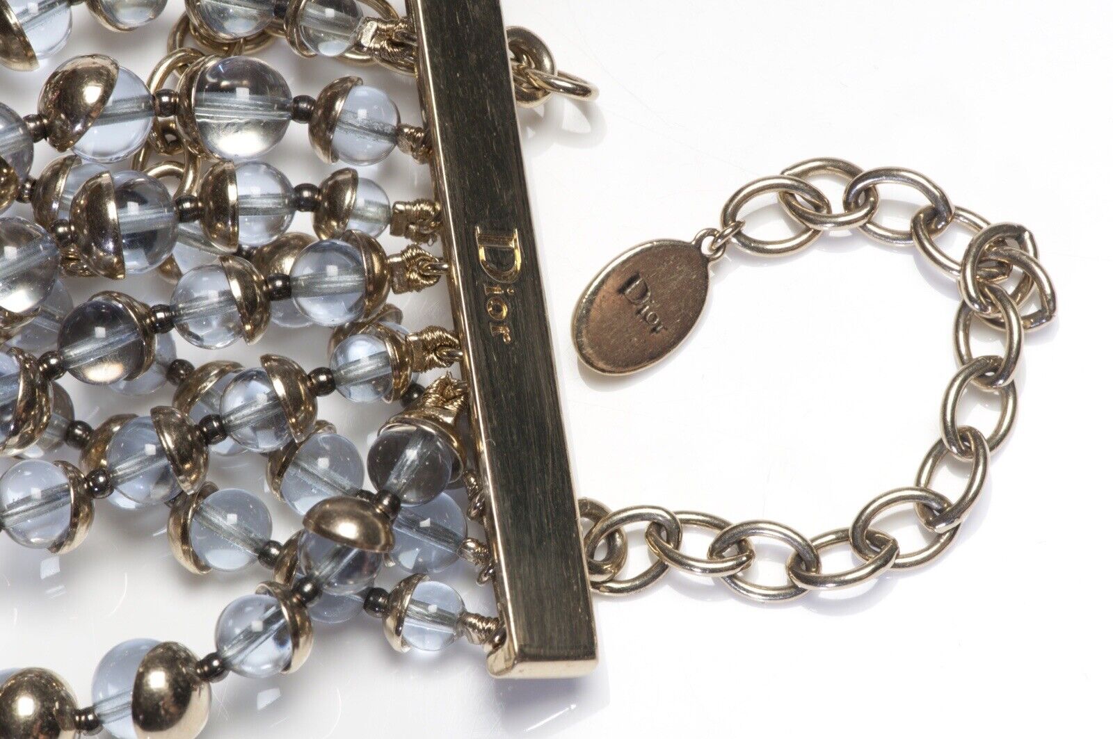 Christian Dior Pink Gray Glass Beads Mise En Dior Tribale Maasai Masai Choker Necklace