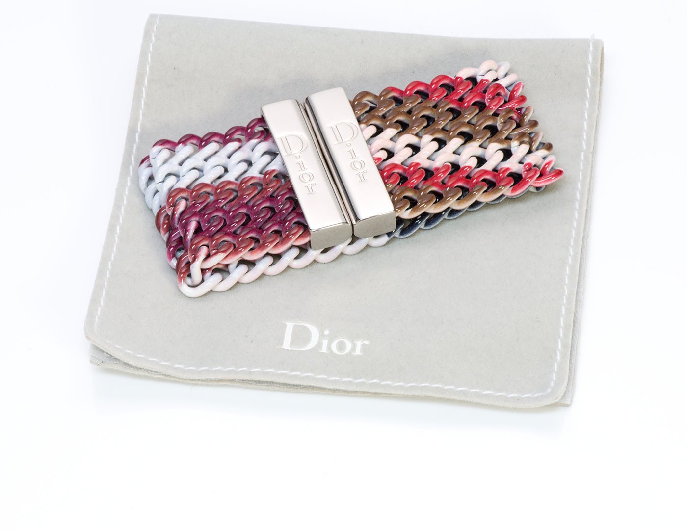 Christian Dior Wide Enamel Chain Bracelet