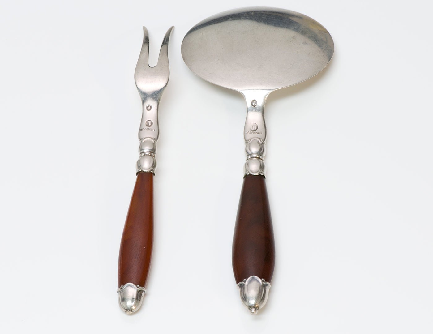 Christian F. Heise Amber Silver Fork & Flat Server