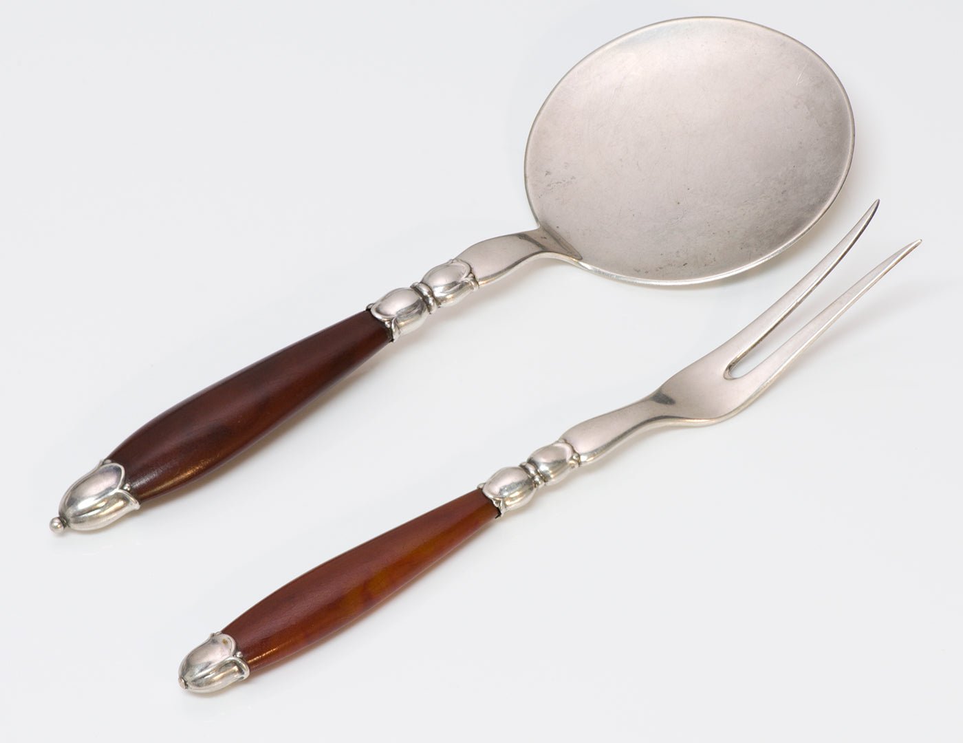 Christian F. Heise Amber Silver Fork & Flat Server