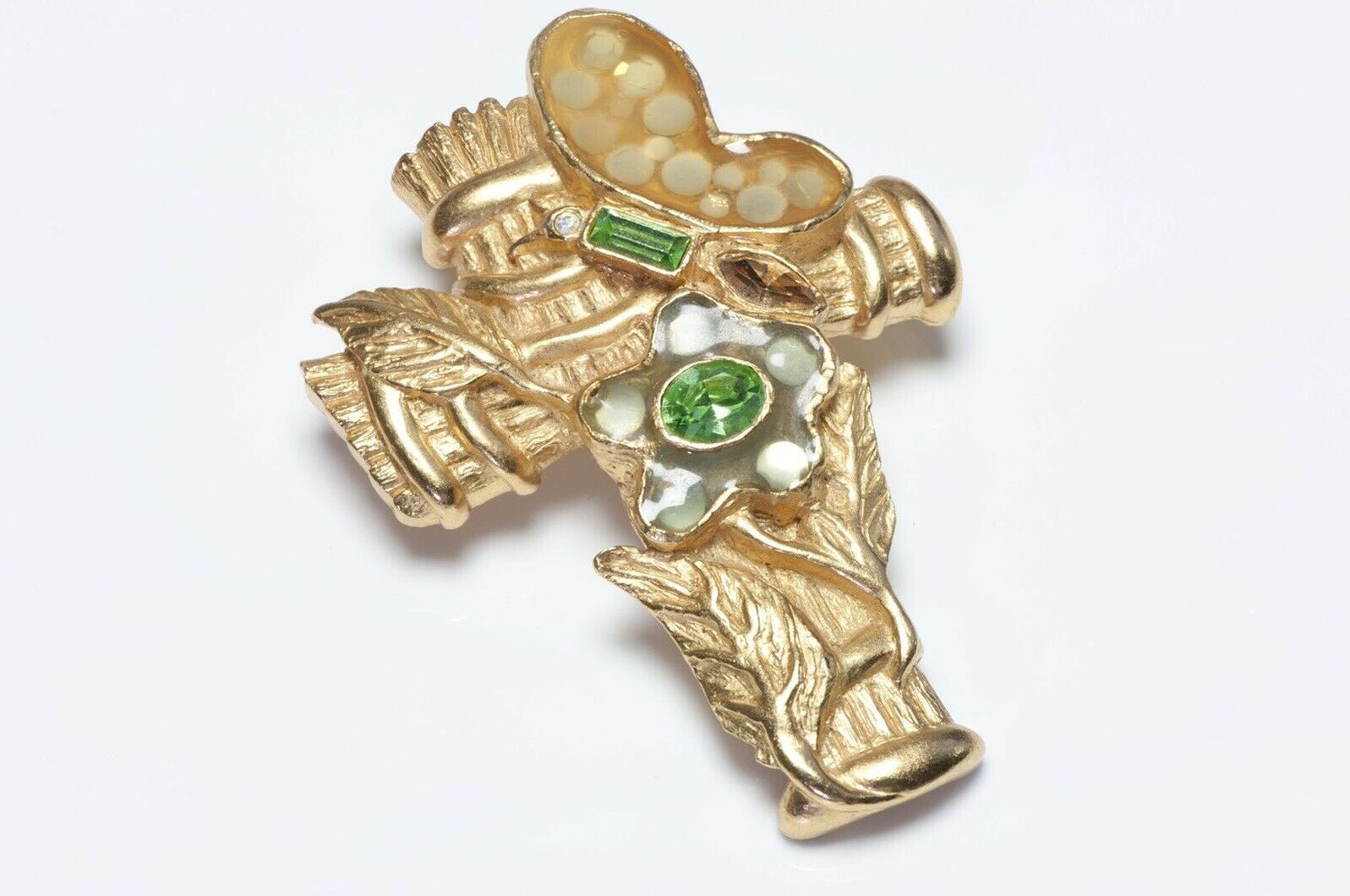 Christian Lacroix Butterfly Enamel Cross Pendant