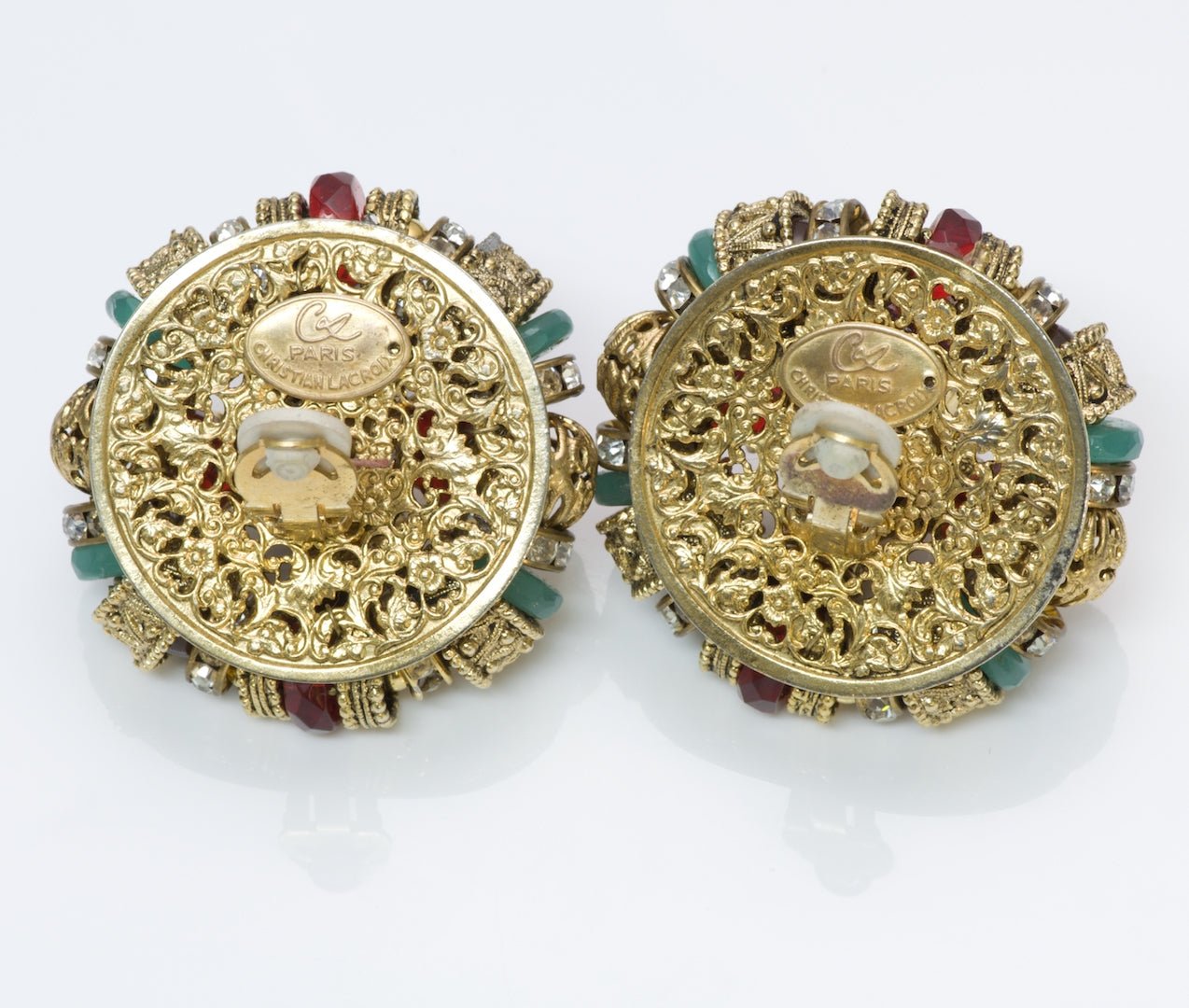 Christian Lacroix Couture Filigree Crystal Earrings
