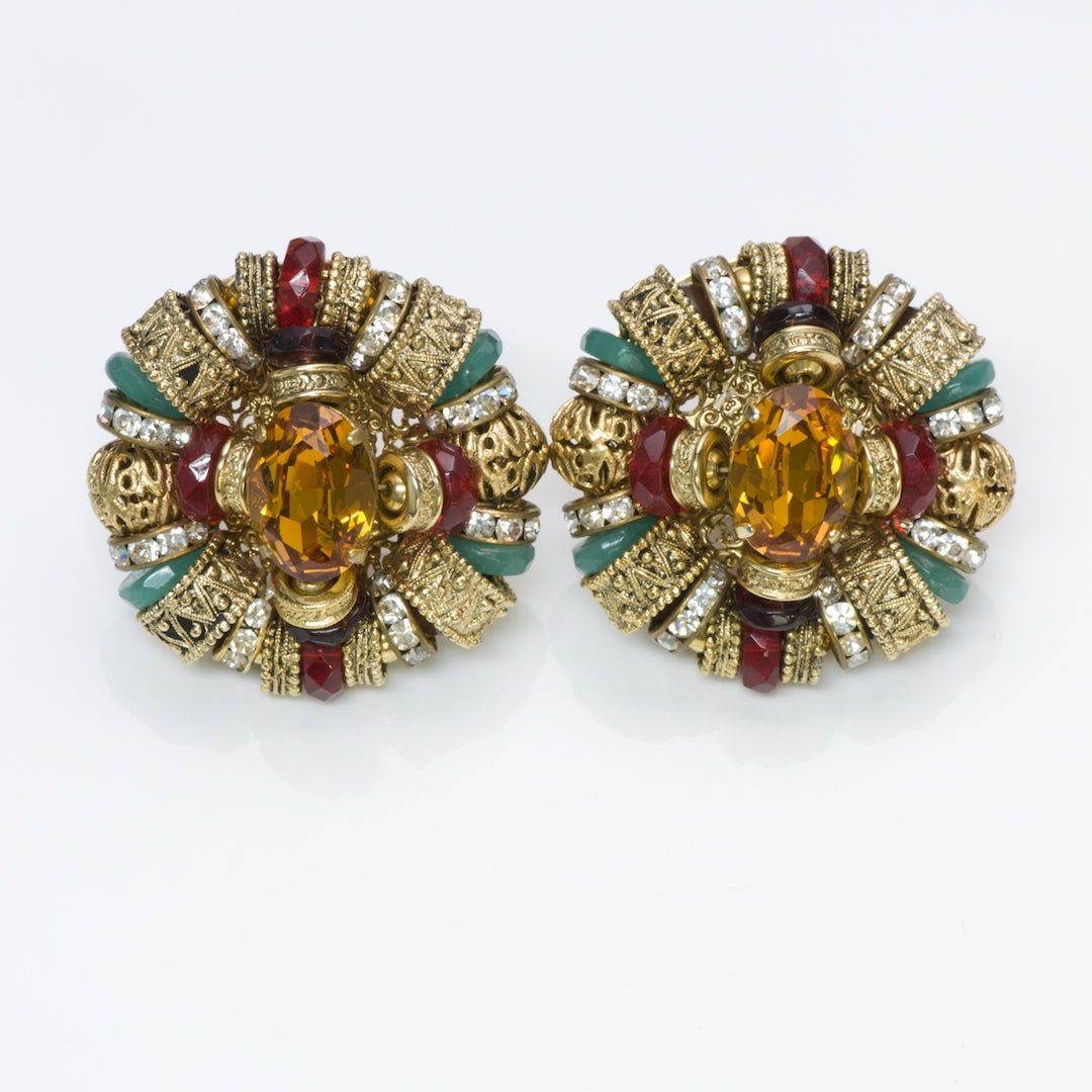Christian Lacroix Couture Filigree Crystal Earrings