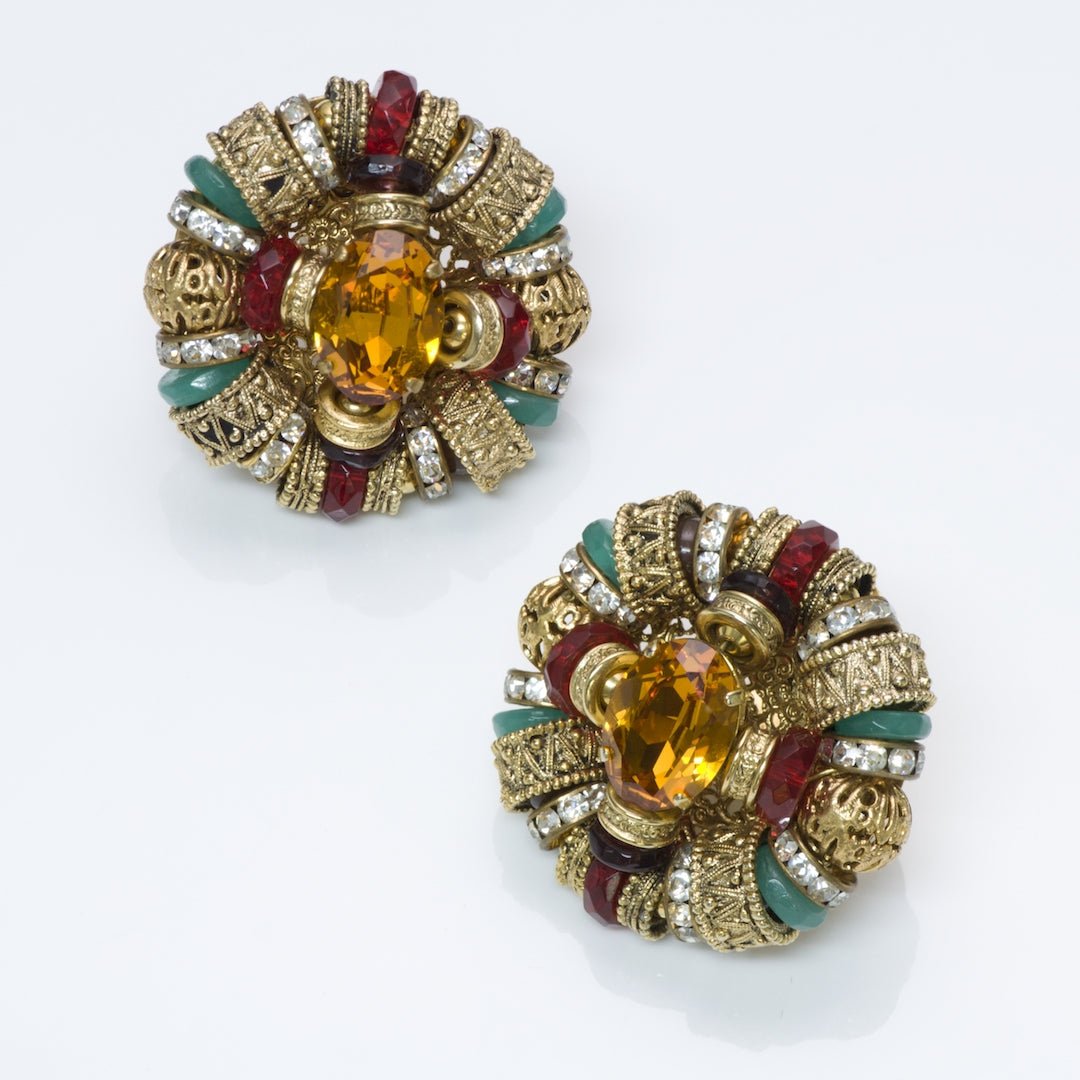 Christian Lacroix Couture Filigree Crystal Earrings