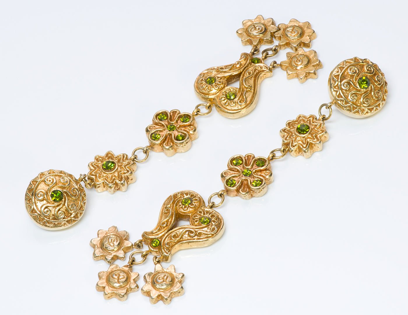 Christian Lacroix Couture Long Baroque Crystal Earrings