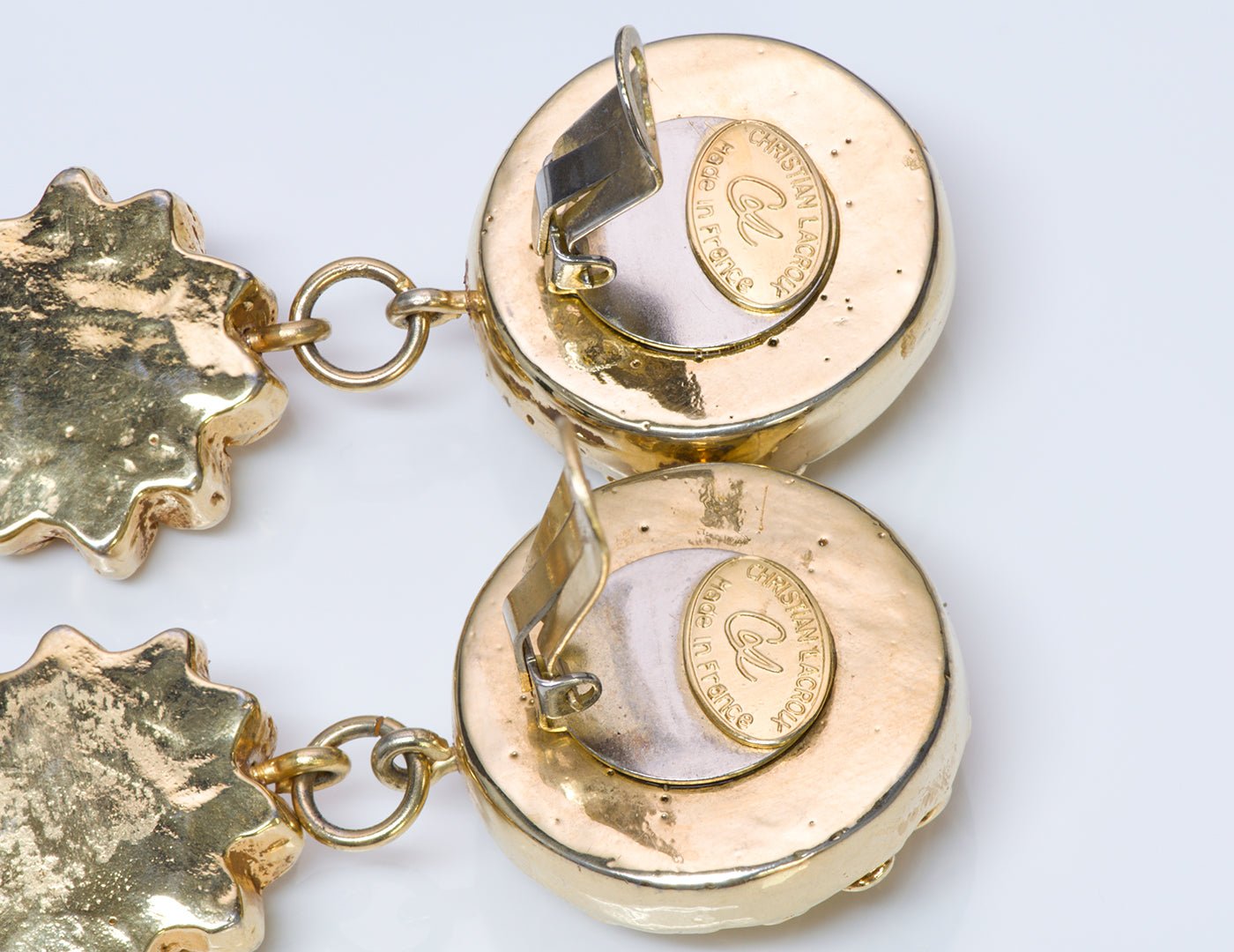 Christian Lacroix Couture Long Baroque Crystal Earrings