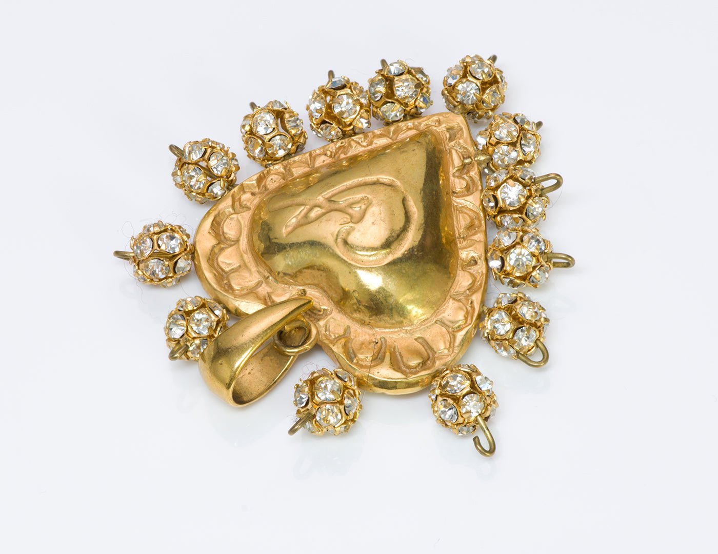 Christian Lacroix Gold Plated Heart Crystal Pendant