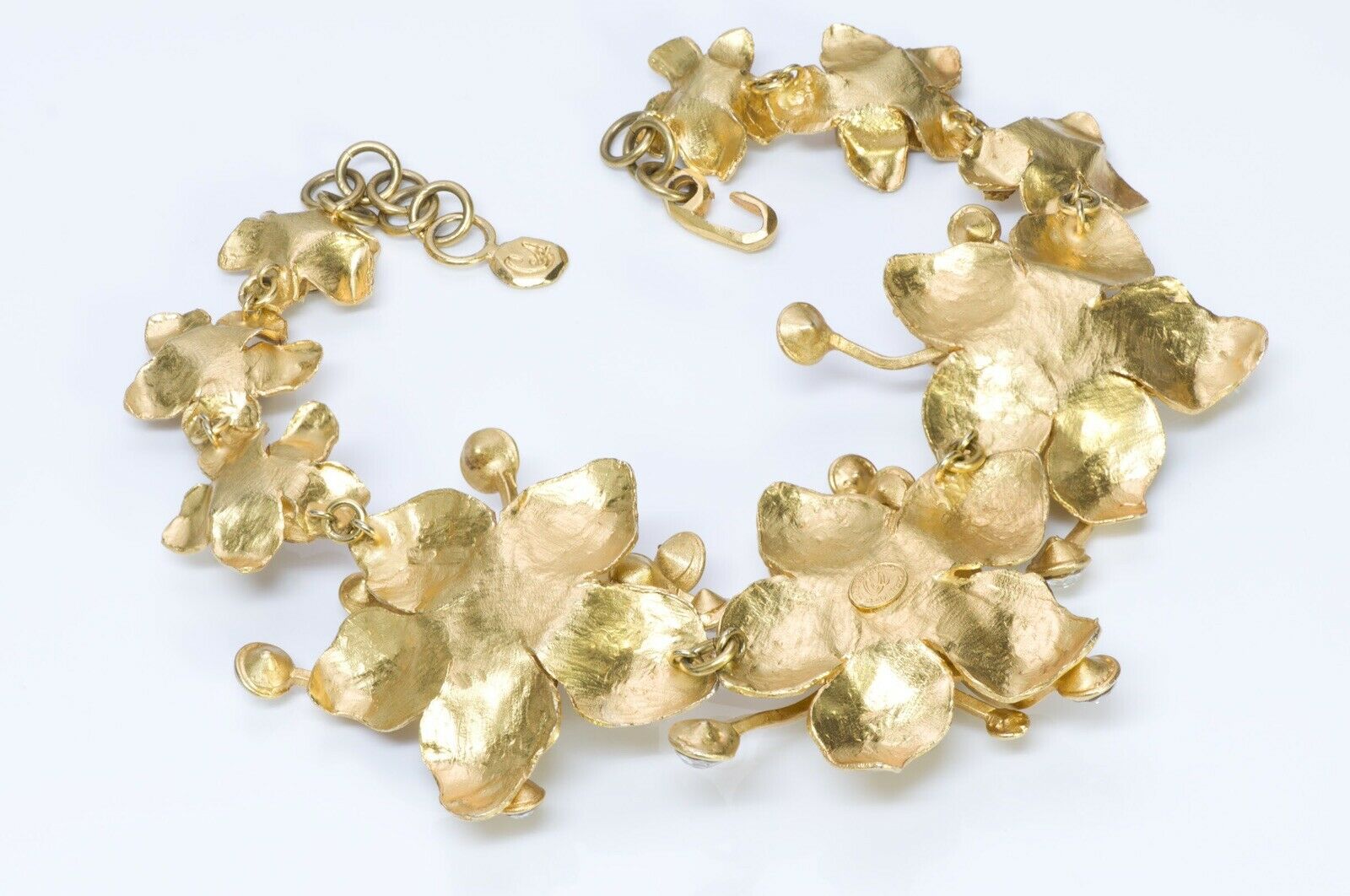 Christian Lacroix Paris Couture Crystal Flower Collar Necklace