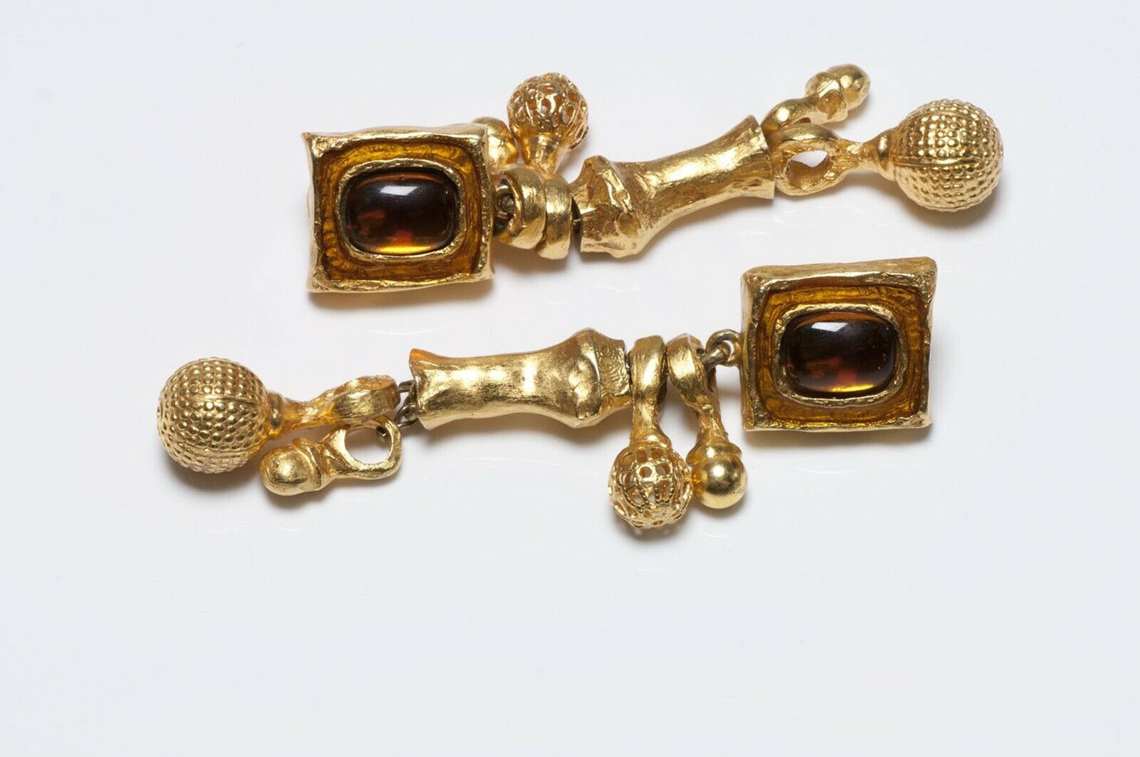 Christian Lacroix Paris Long Glass Ball Drop Earrings
