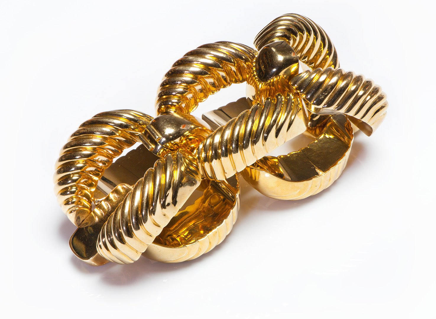 Chunky 18K Yellow Gold Wide Bracelet