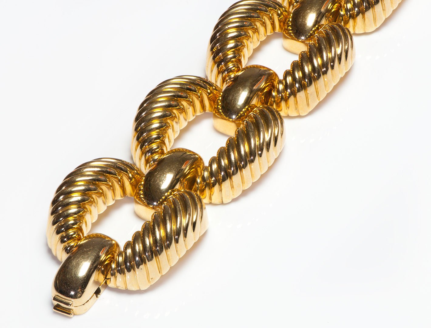 Chunky 18K Yellow Gold Wide Bracelet